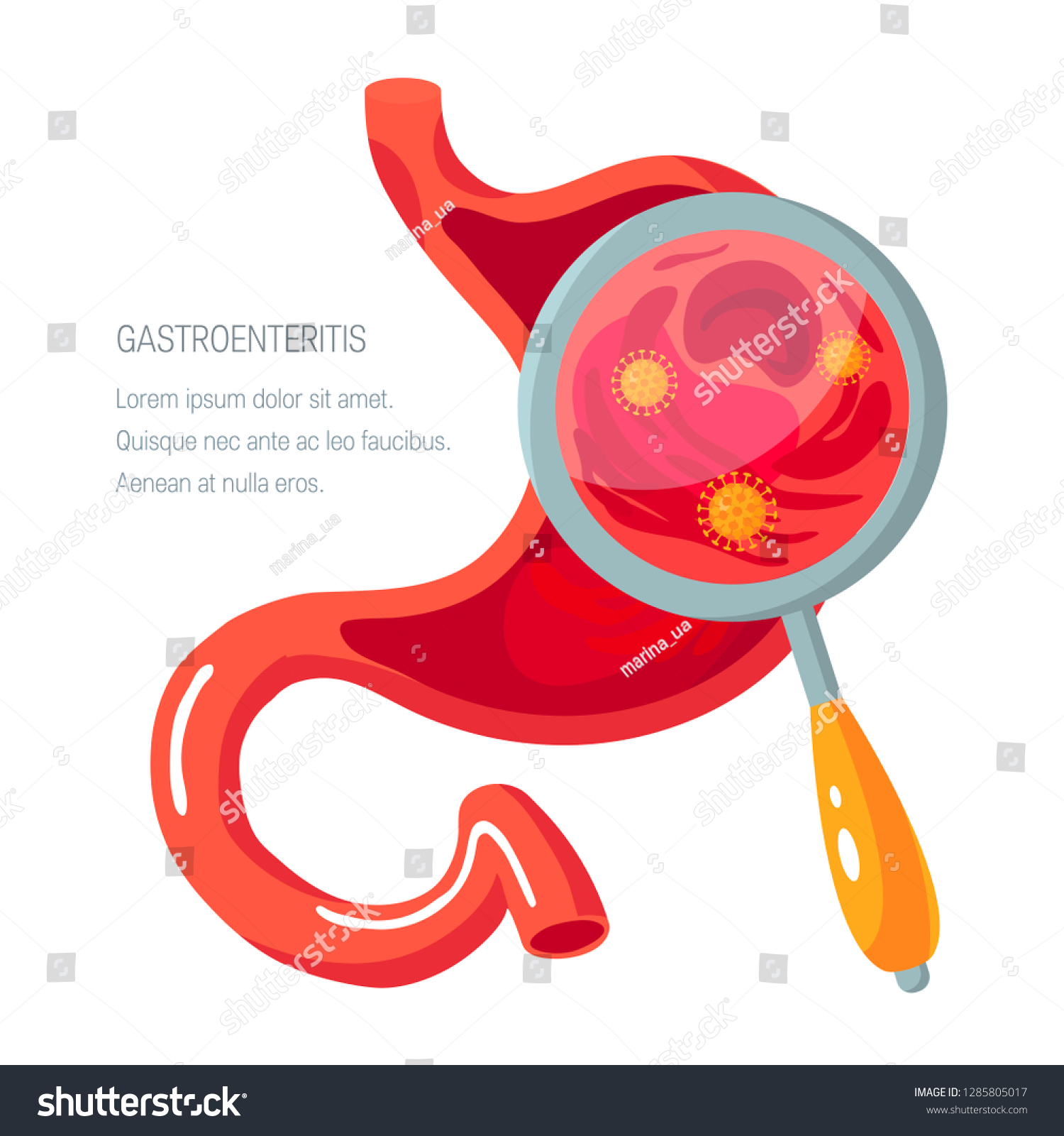 Concept De Gastro Entérite Lestomac Humain Brûle Image Vectorielle De Stock Libre De 