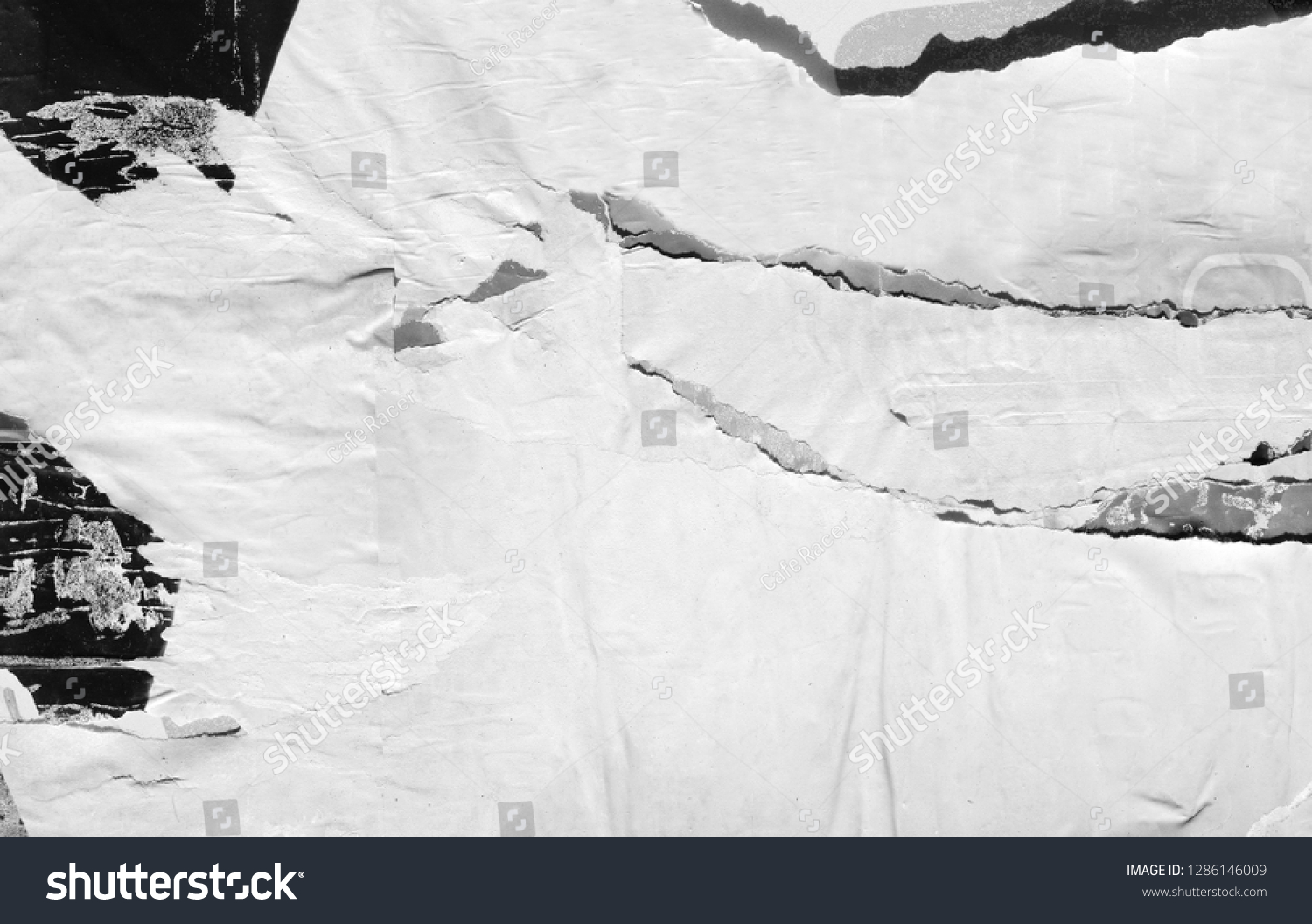 Blank White Creased Crumpled Paper Texture Stock Photo 1286146009 ...