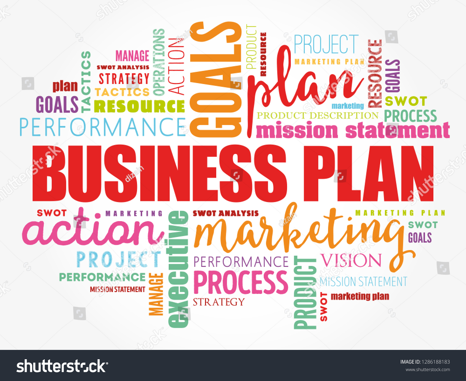 Business Plan Word Cloud Collage Business Stock Vector Royalty Free