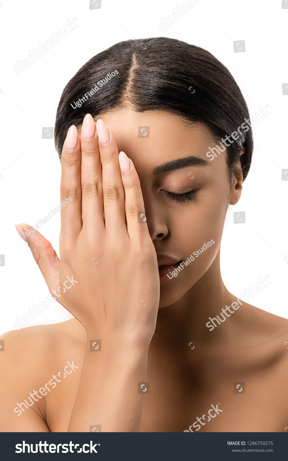 Naked Brunette African American Girl Closing Stock Photo Shutterstock