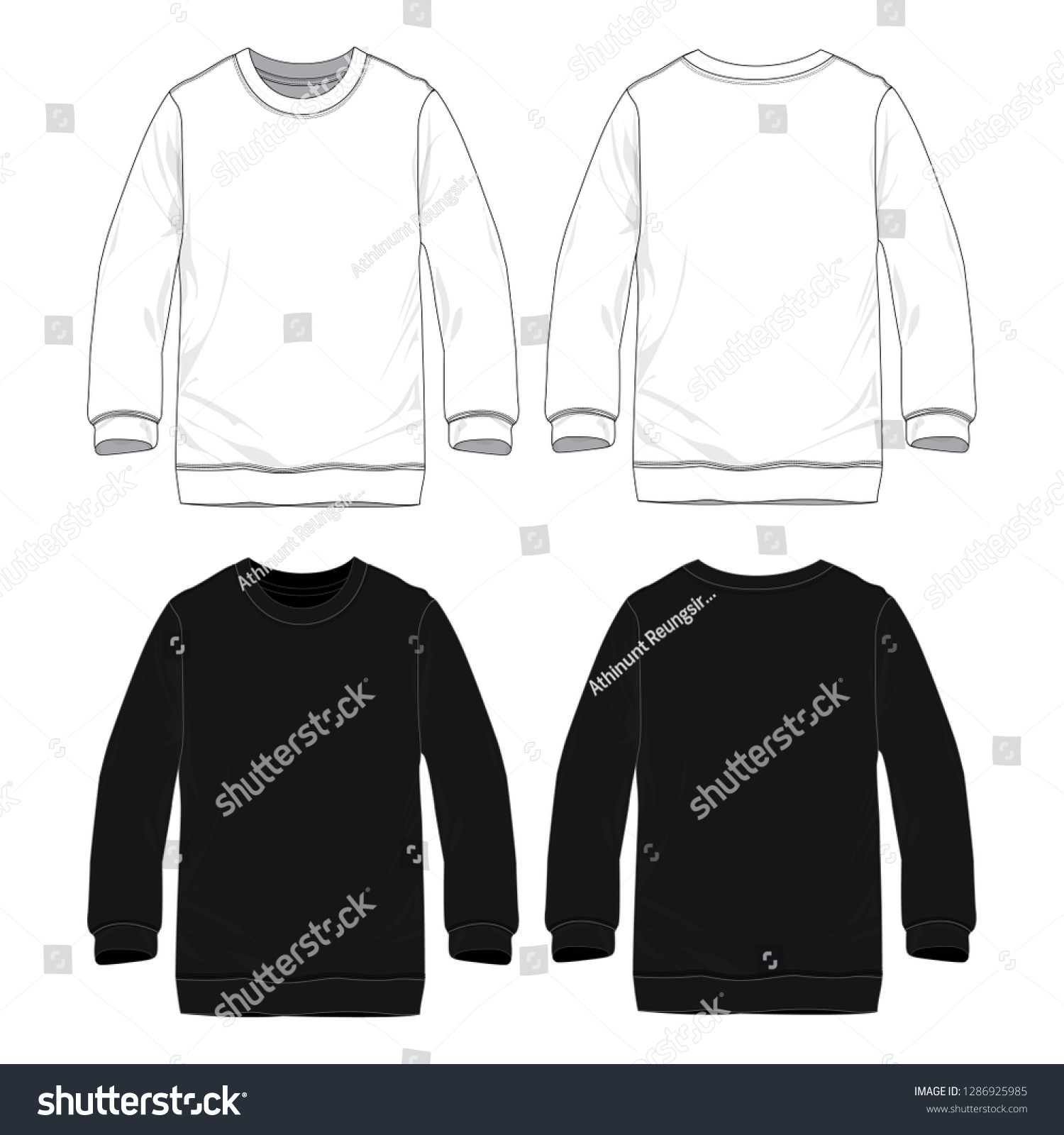 Blank Crew Neck Stock Vector (Royalty Free) 1286925985 | Shutterstock