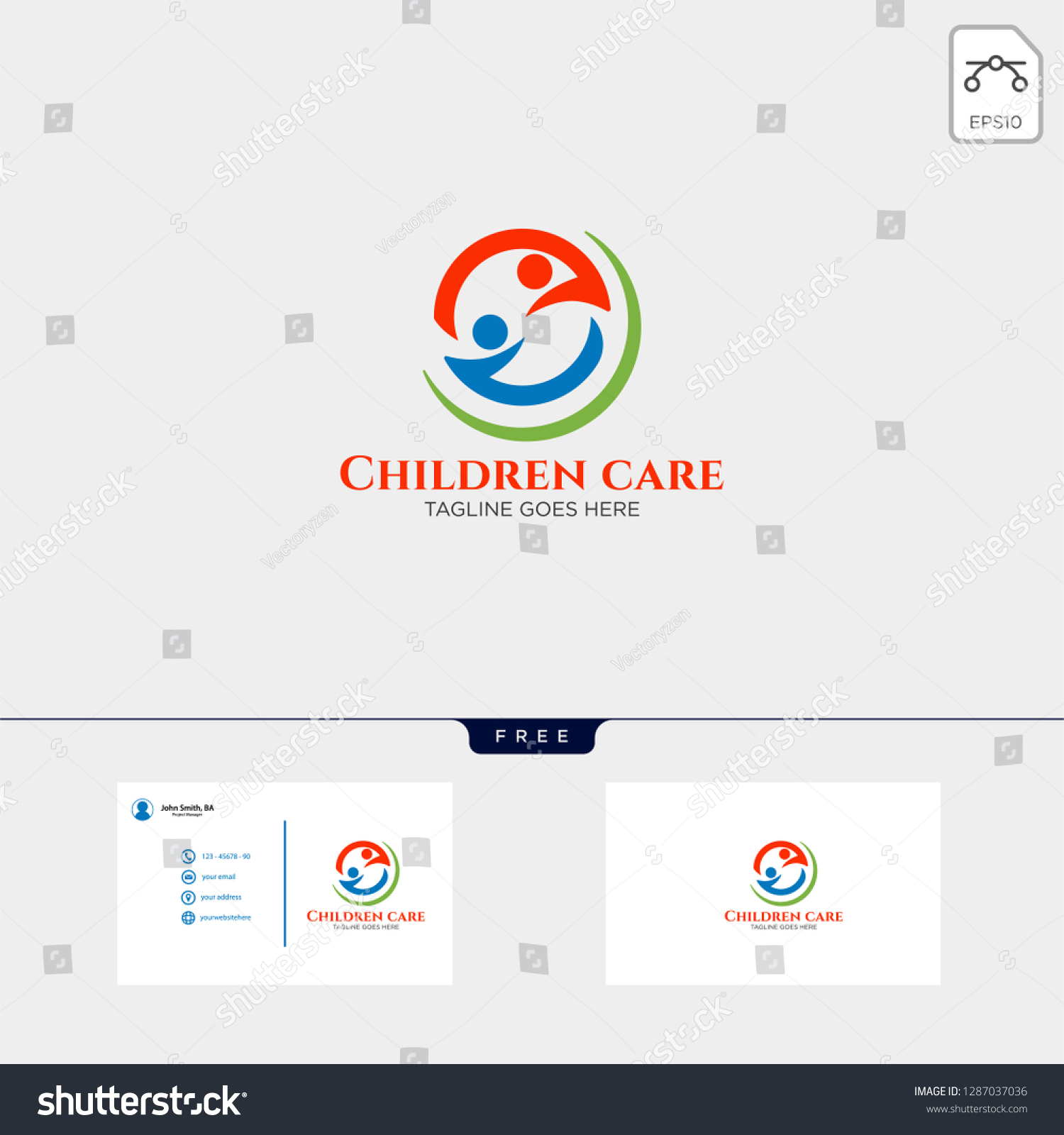 Children Care Baby Care Logo Template Stock Vector (Royalty Free ...