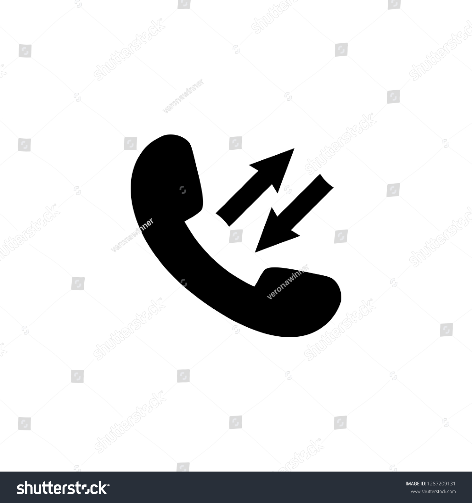 Phone Icon Arrows Black Phone Symbol Stock Vector (Royalty Free ...