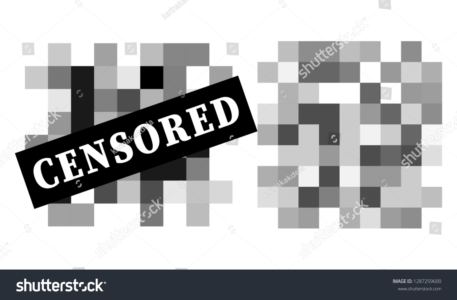 Set Pixel Censored Signs Black Censor Stock Vector (Royalty Free ...