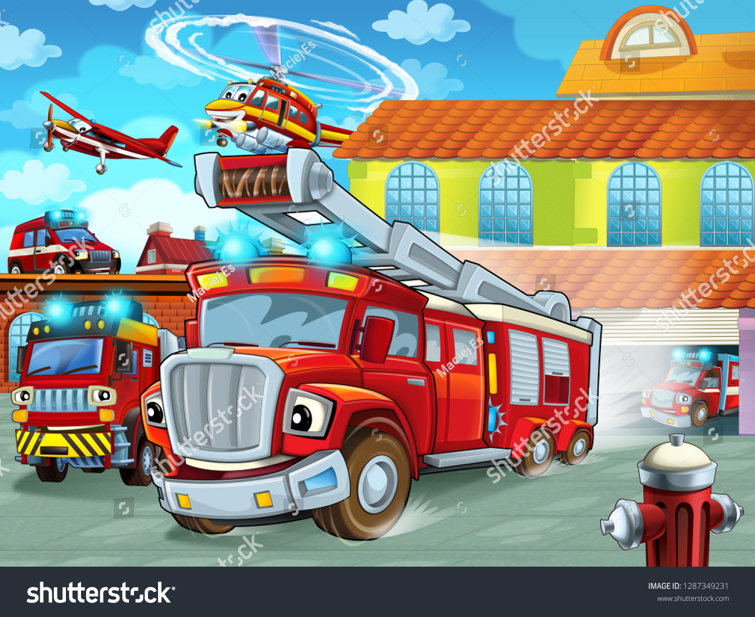 Пожарная станция мультик