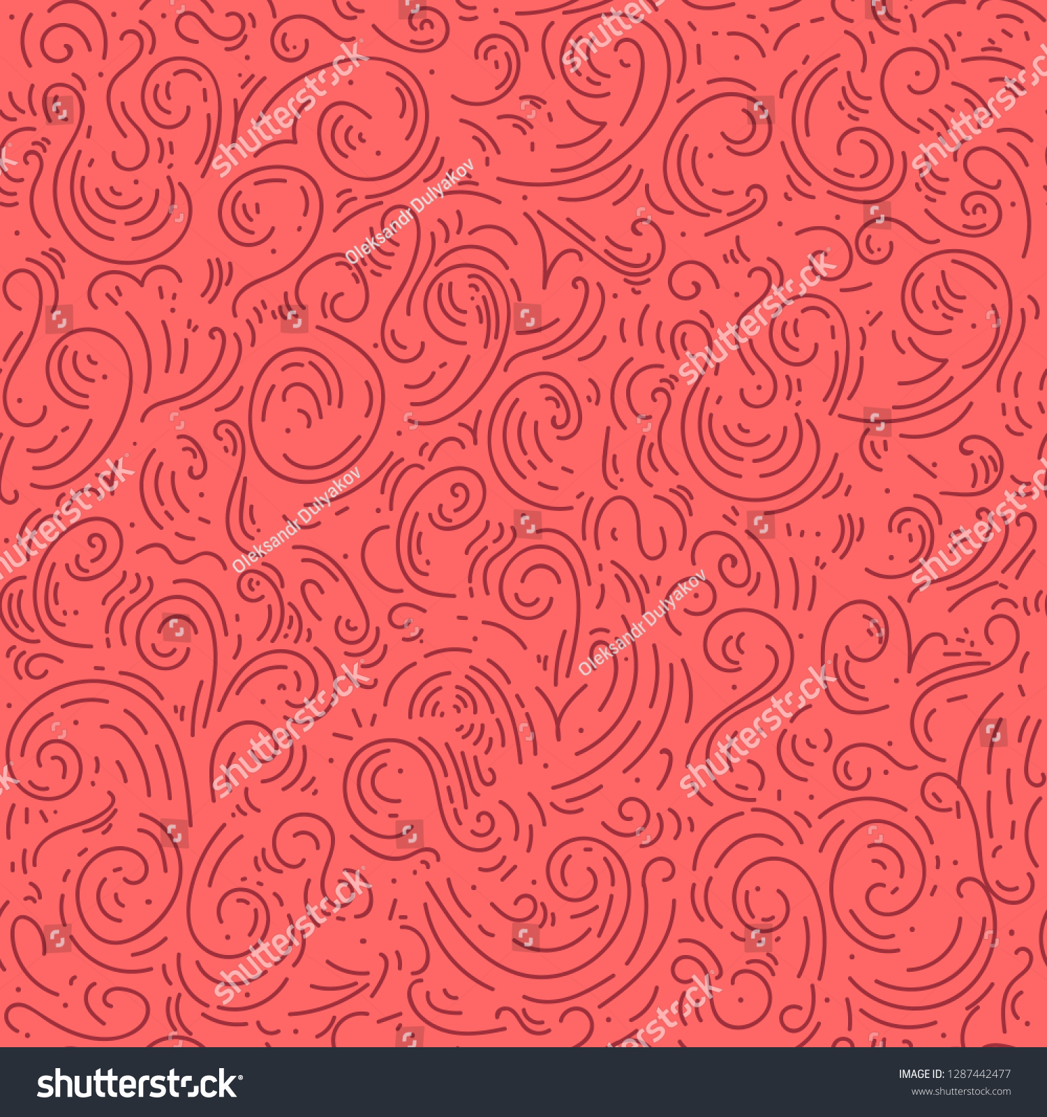 Red Abstract Doodle Hand Drawn Pattern Stock Vector (Royalty Free ...