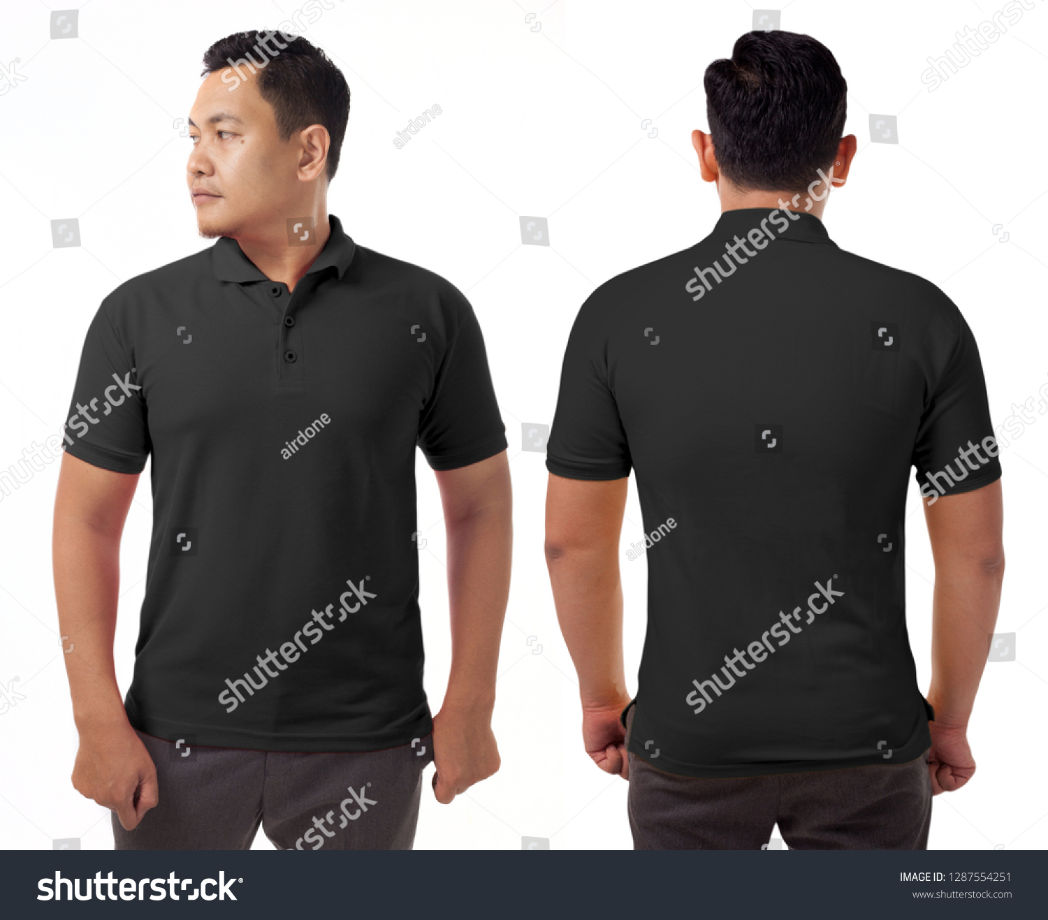 Blank Collared Shirt Mock Template Front Stock Photo 1287554251 ...