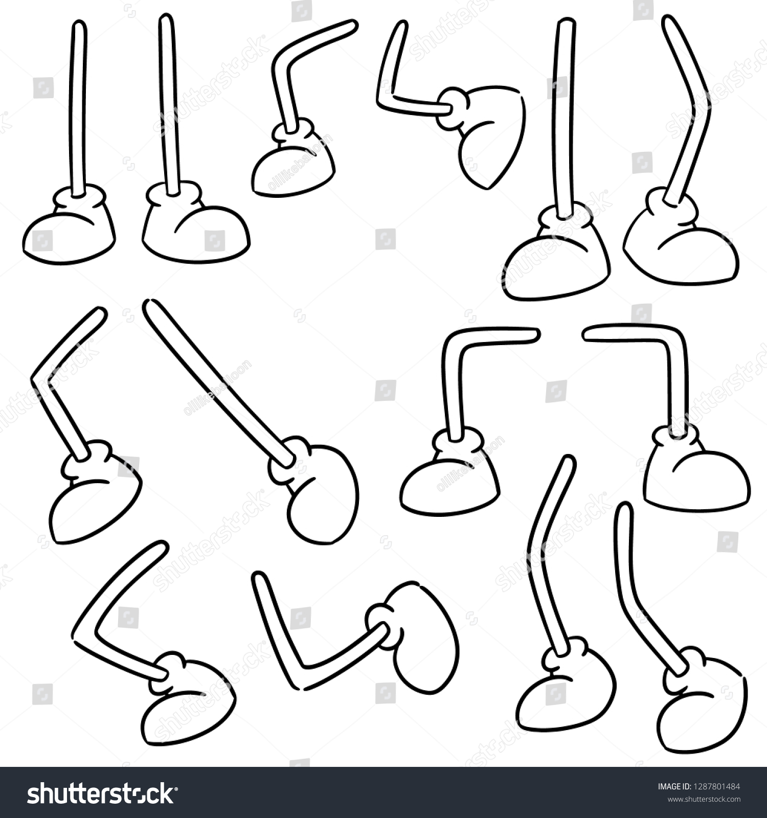 Vector Set Cartoon Leg Stock Vector (Royalty Free) 1287801484 ...