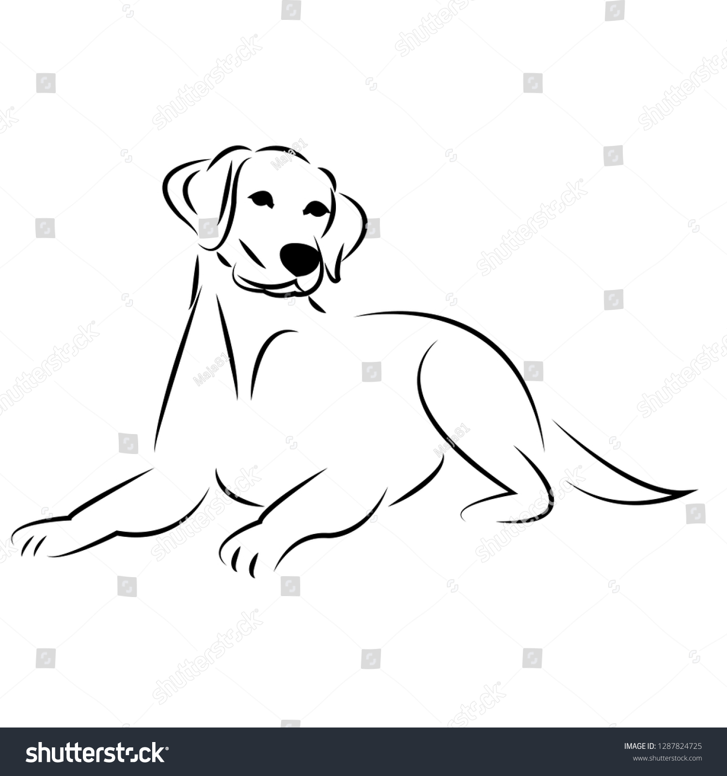 Labrador Retriever Dog Vector Illusreator Stock Vector (Royalty Free ...