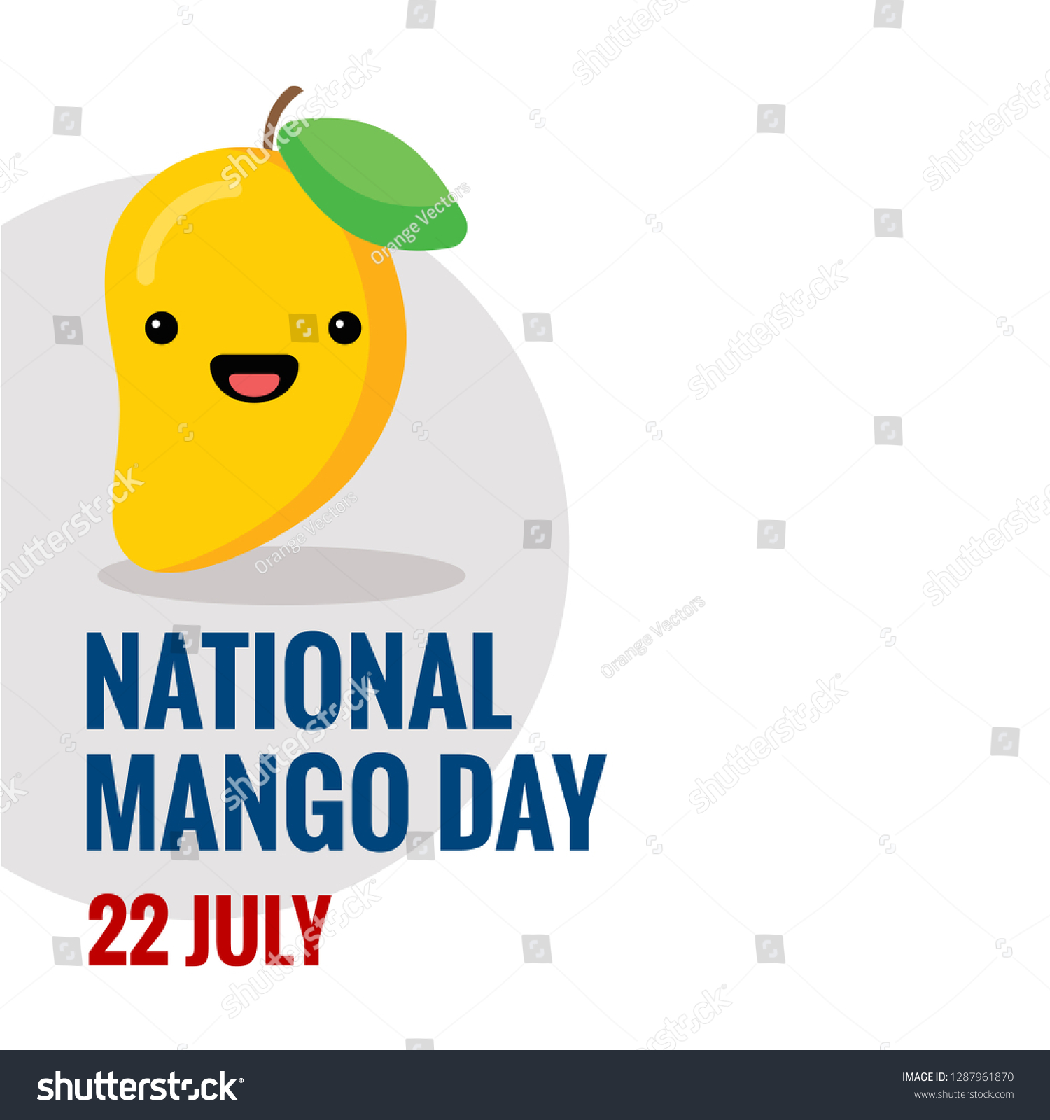 National Mango Day 22 July Social Stock Vector (Royalty Free