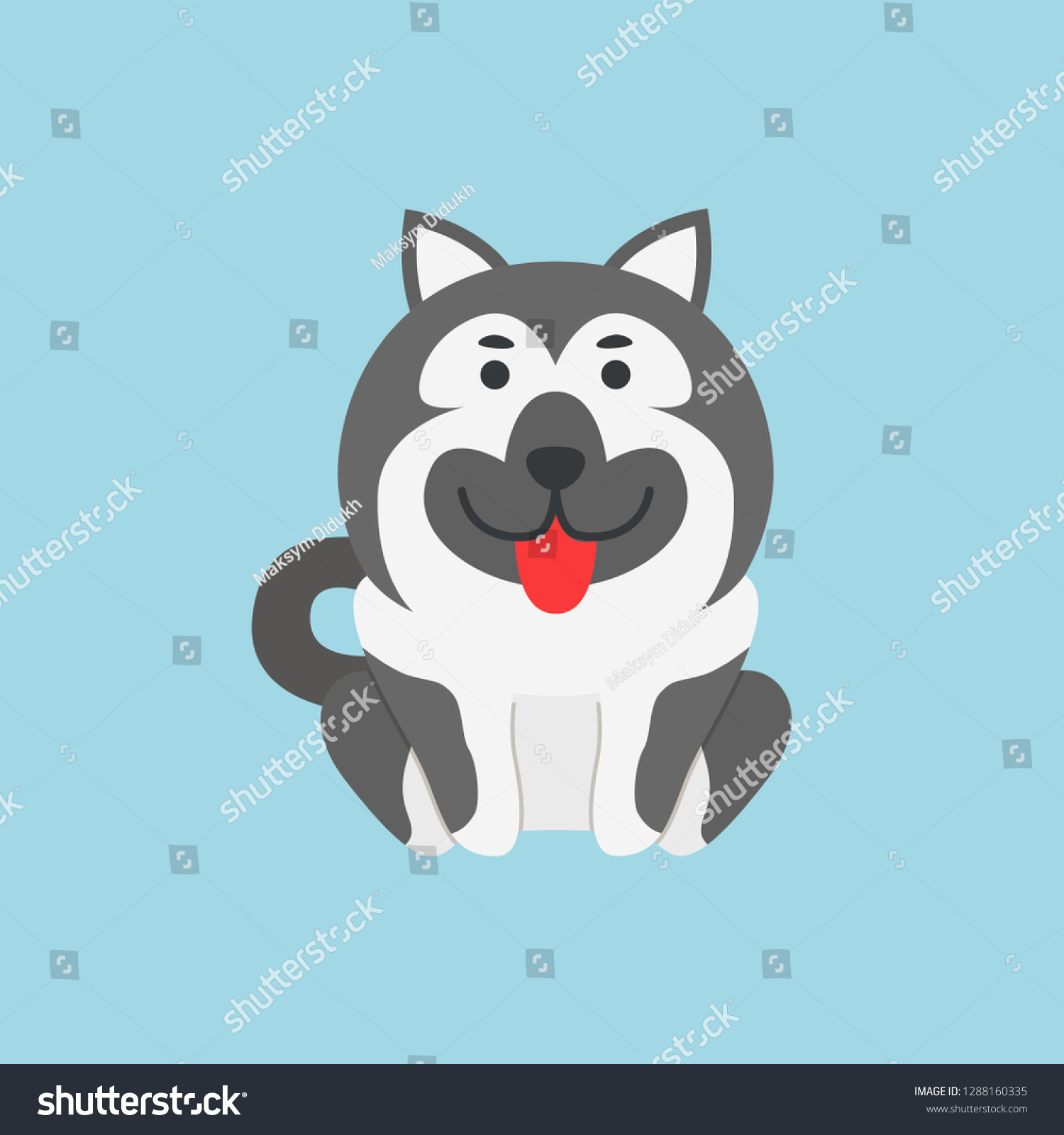 Dog Logo Icon Dog Blue Background Stock Vector (Royalty Free ...