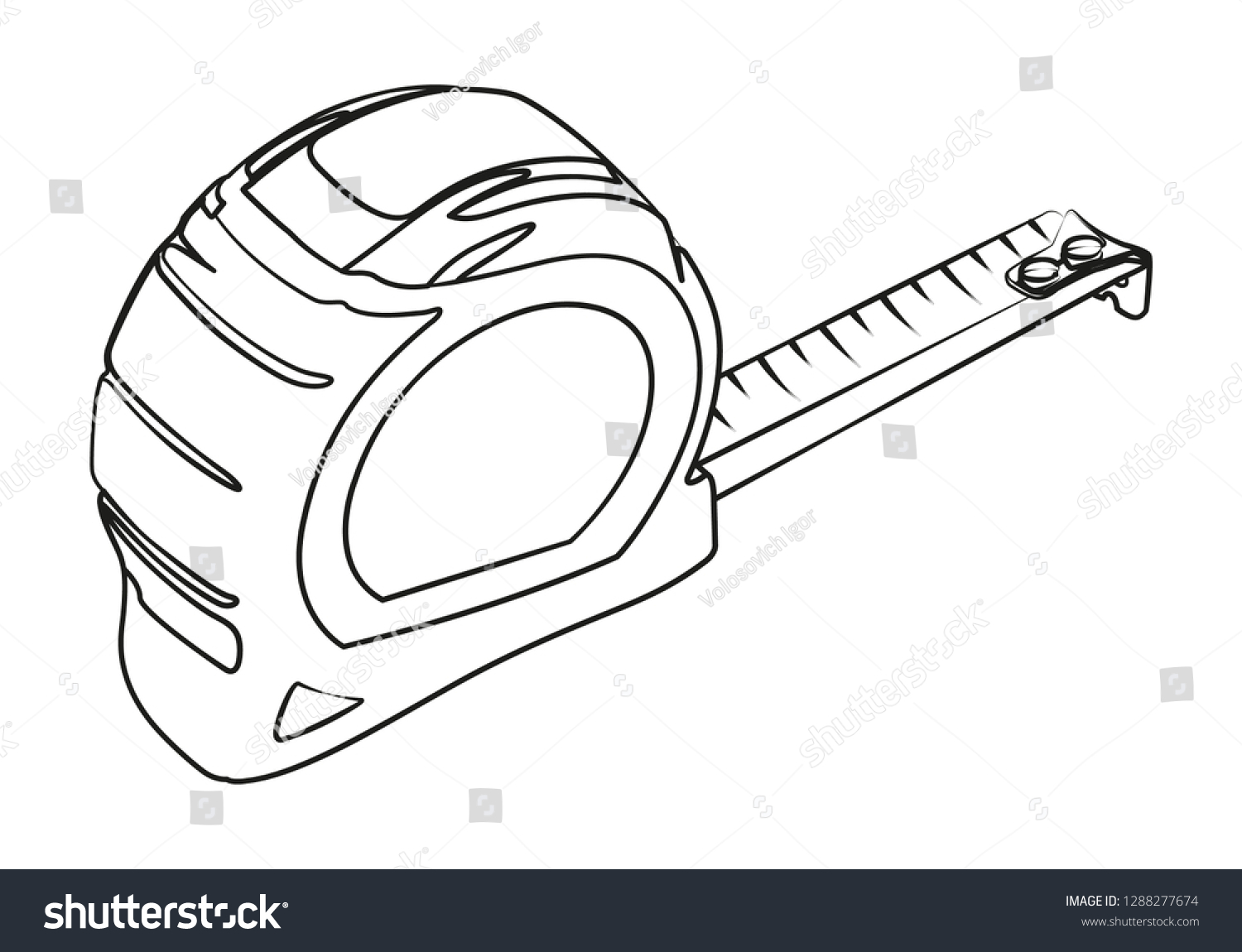 Tape Measure Contour Vector Illustration Stock Vector (Royalty Free ...