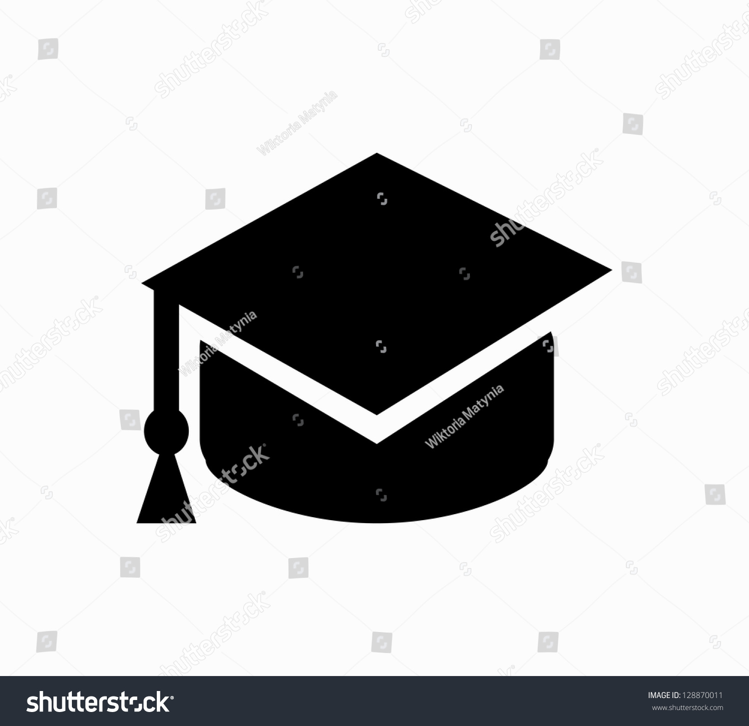 Graduation Cap Black Icon Vector Stock Vector (Royalty Free) 128870011 ...