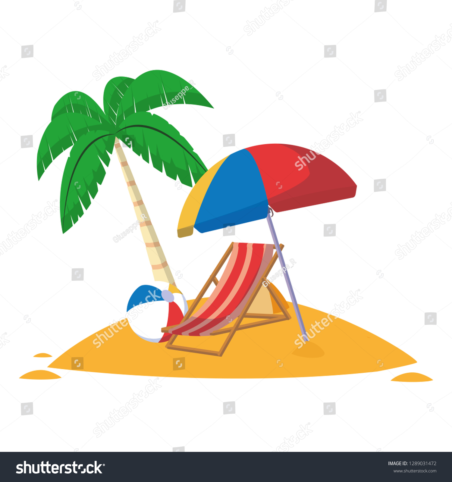 Summer Beach Cartoons Stock Vector (Royalty Free) 1289031472 | Shutterstock