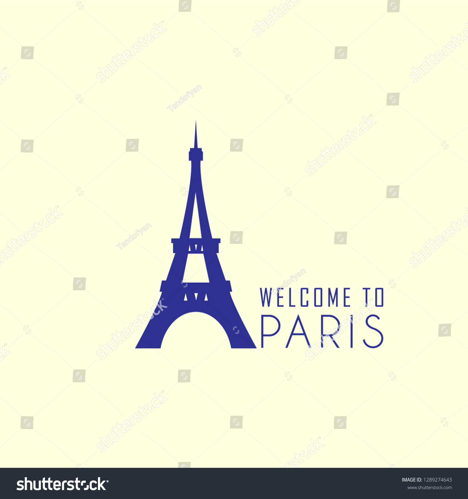 Welcome Paris Logo Eiffel Tower Vector Stock Vector (Royalty Free ...