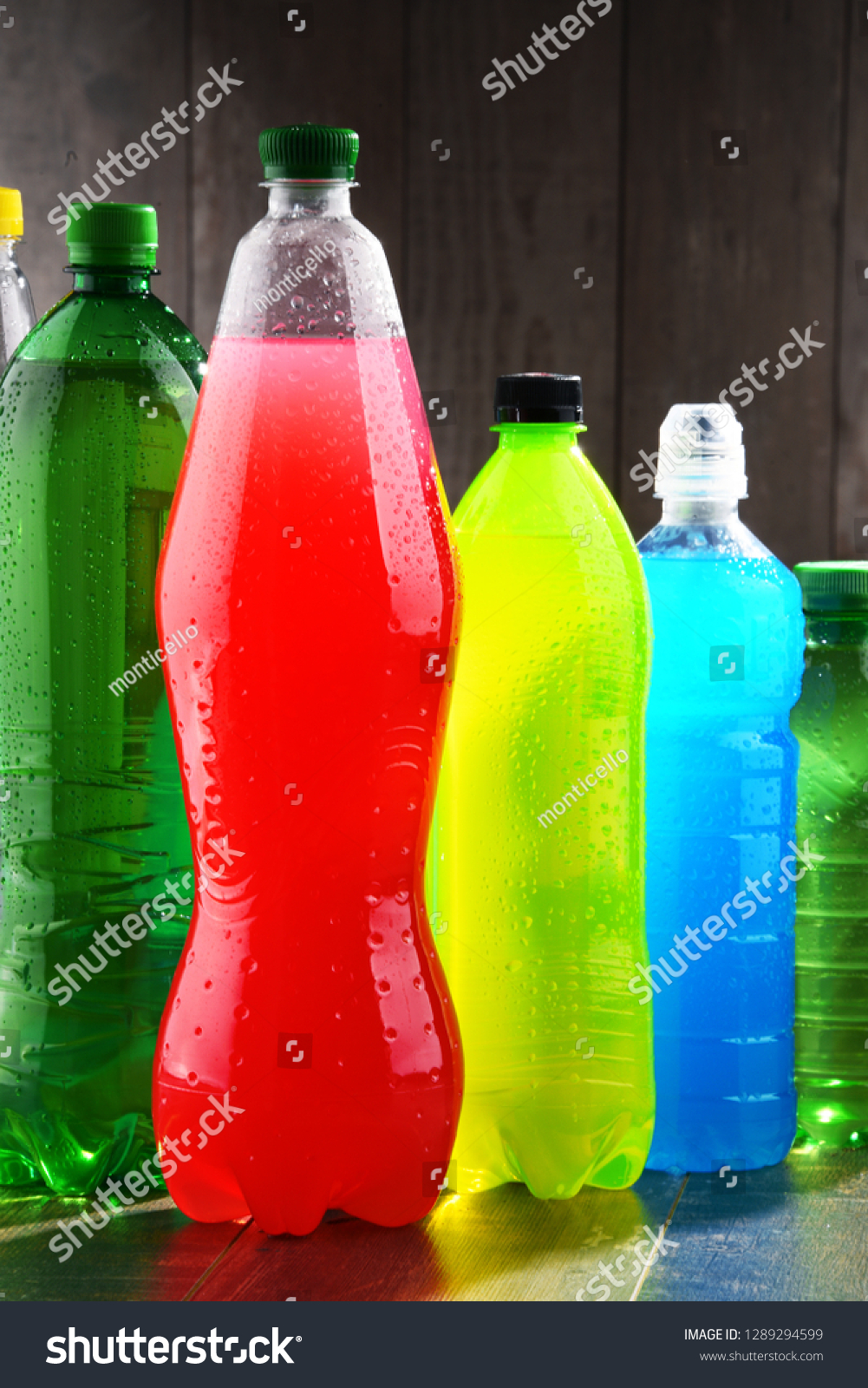 Plastic Bottles Assorted Carbonated Soft Drinks Stock Photo 1289294599 ...