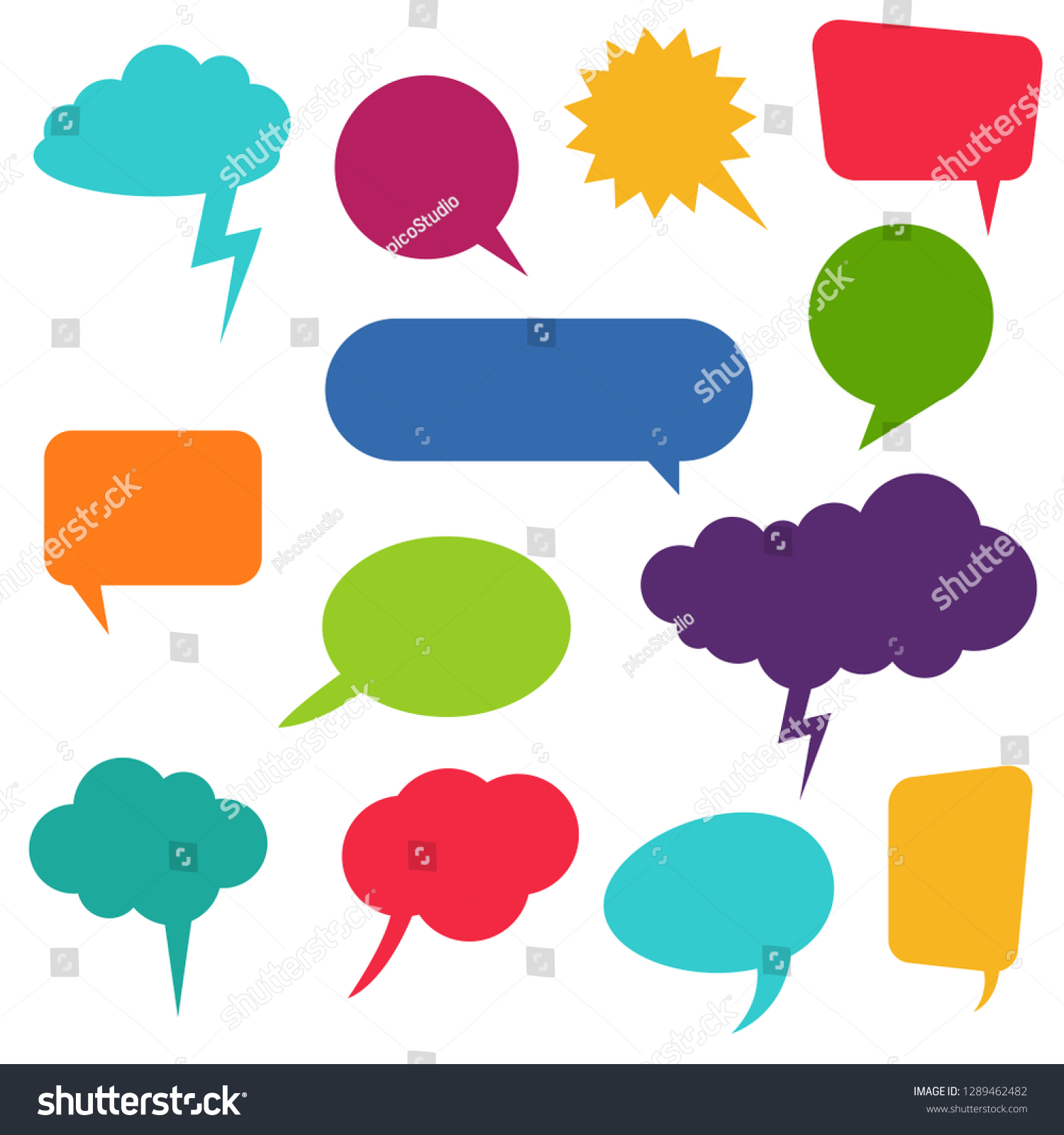 Collection Different Speech Bubbles Thought Bubbles Stock Vector ...