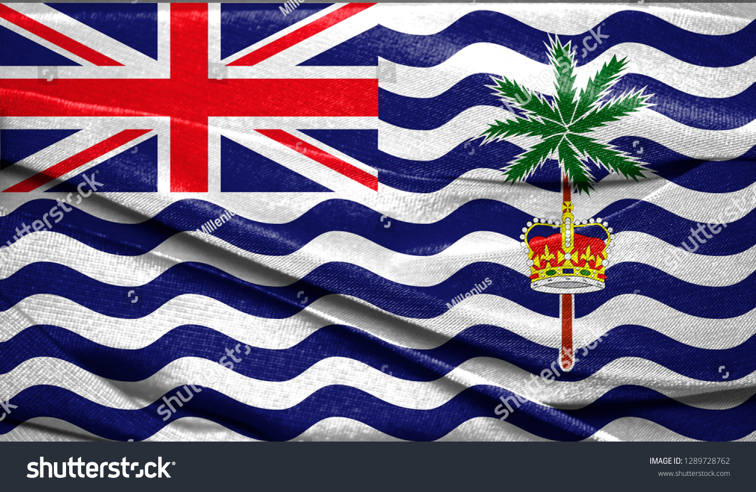 Realistic Flag British Territory Indian Ocean Stock Photo 1289728762   Stock Photo Realistic Flag Of British Territory In The Indian Ocean On The Wavy Surface Of Fabric Perfect For 1289728762 