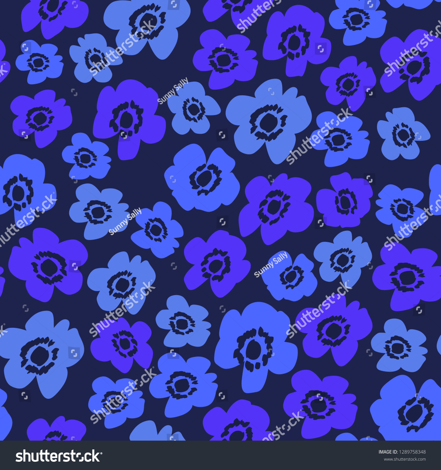 Flower Pattern Endless Background Seamless Stock Vector (Royalty Free ...