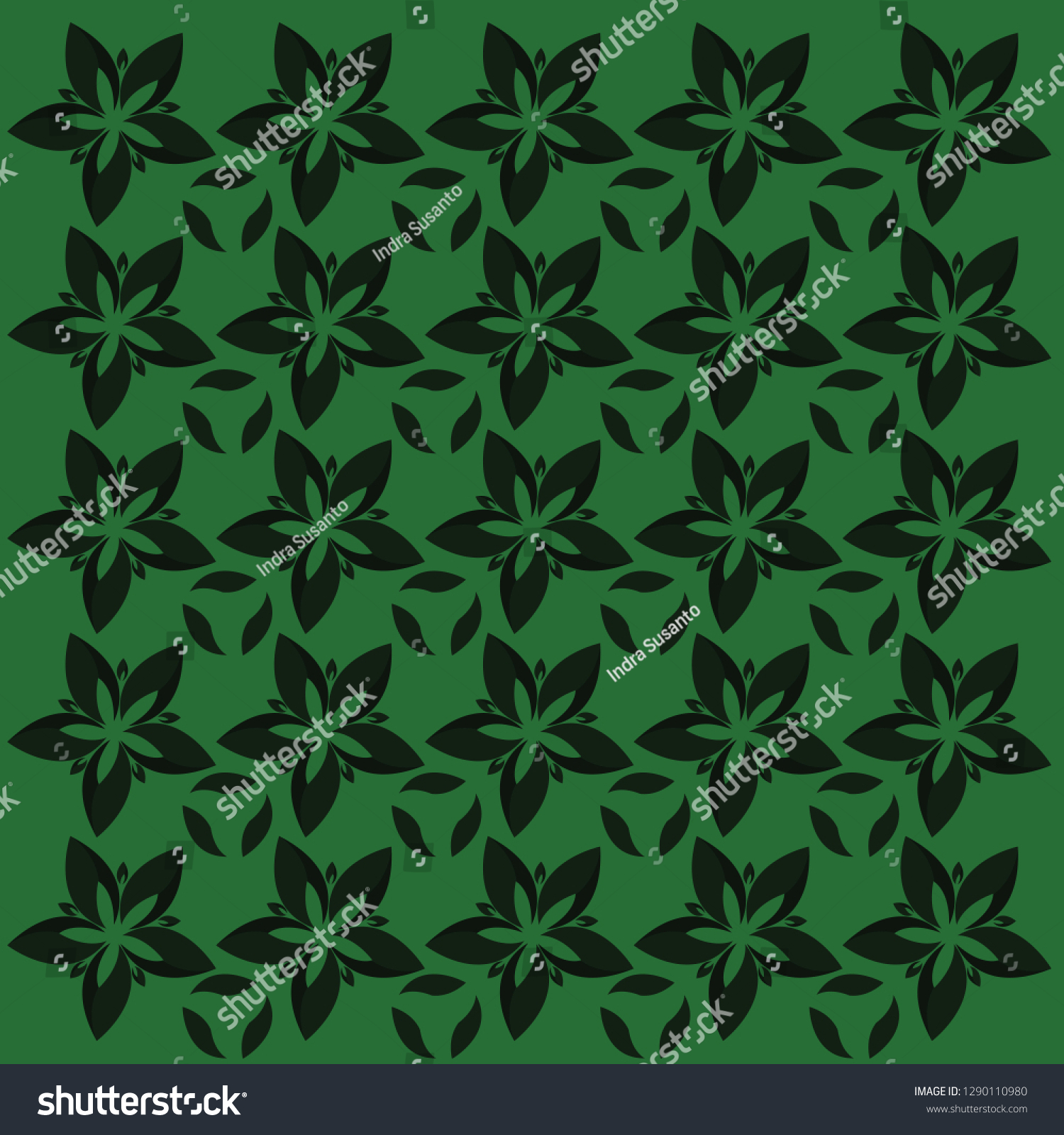 Flower Pattern Batik Indonesia Stock Vector (Royalty Free) 1290110980 ...