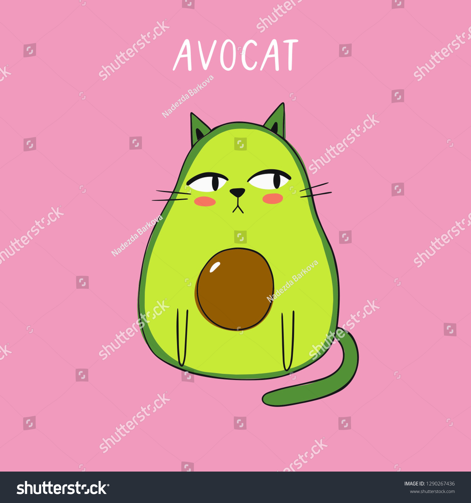 Рисунок авокадо котик
