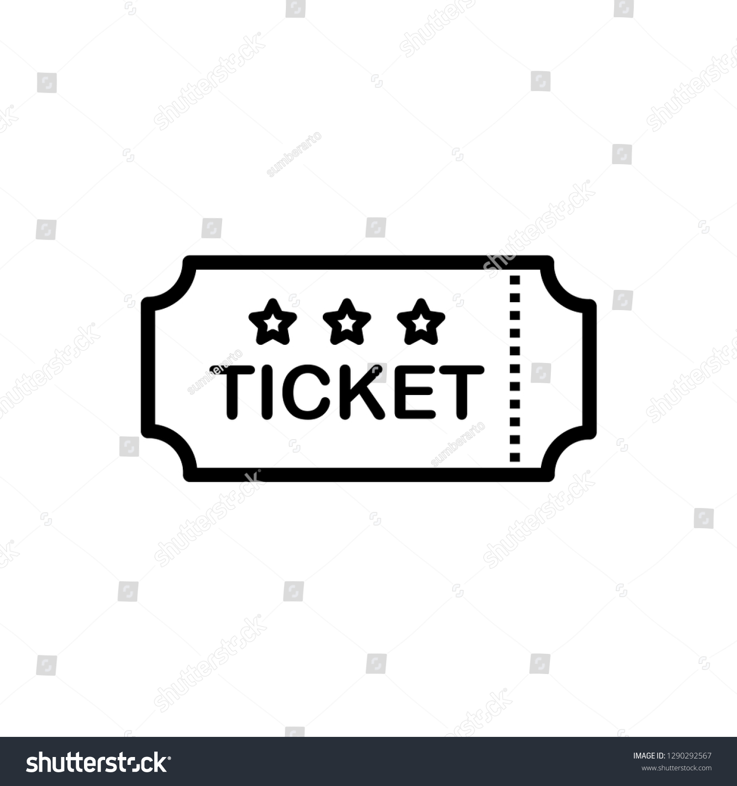 Ticket Icon Vector Logo Template Stock Vector (Royalty Free) 1290292567 ...