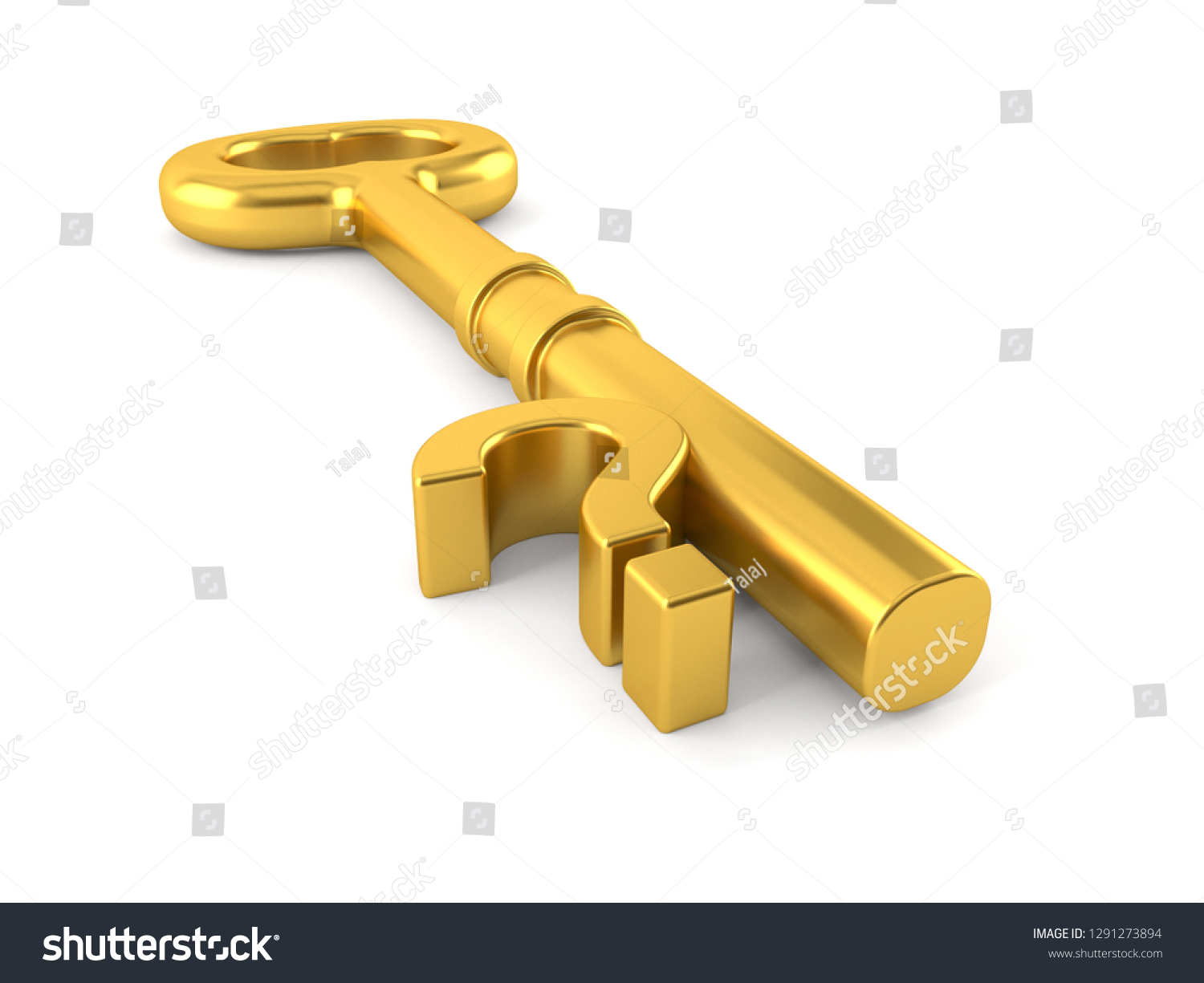 Question Mark Golden Key Isolated On Stock Illustration 1291273894 ...