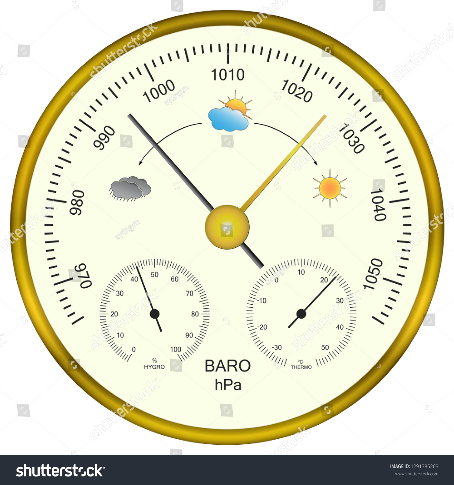 Circular Analog Barometer Indicator Vector In Stock Vector Royalty Free