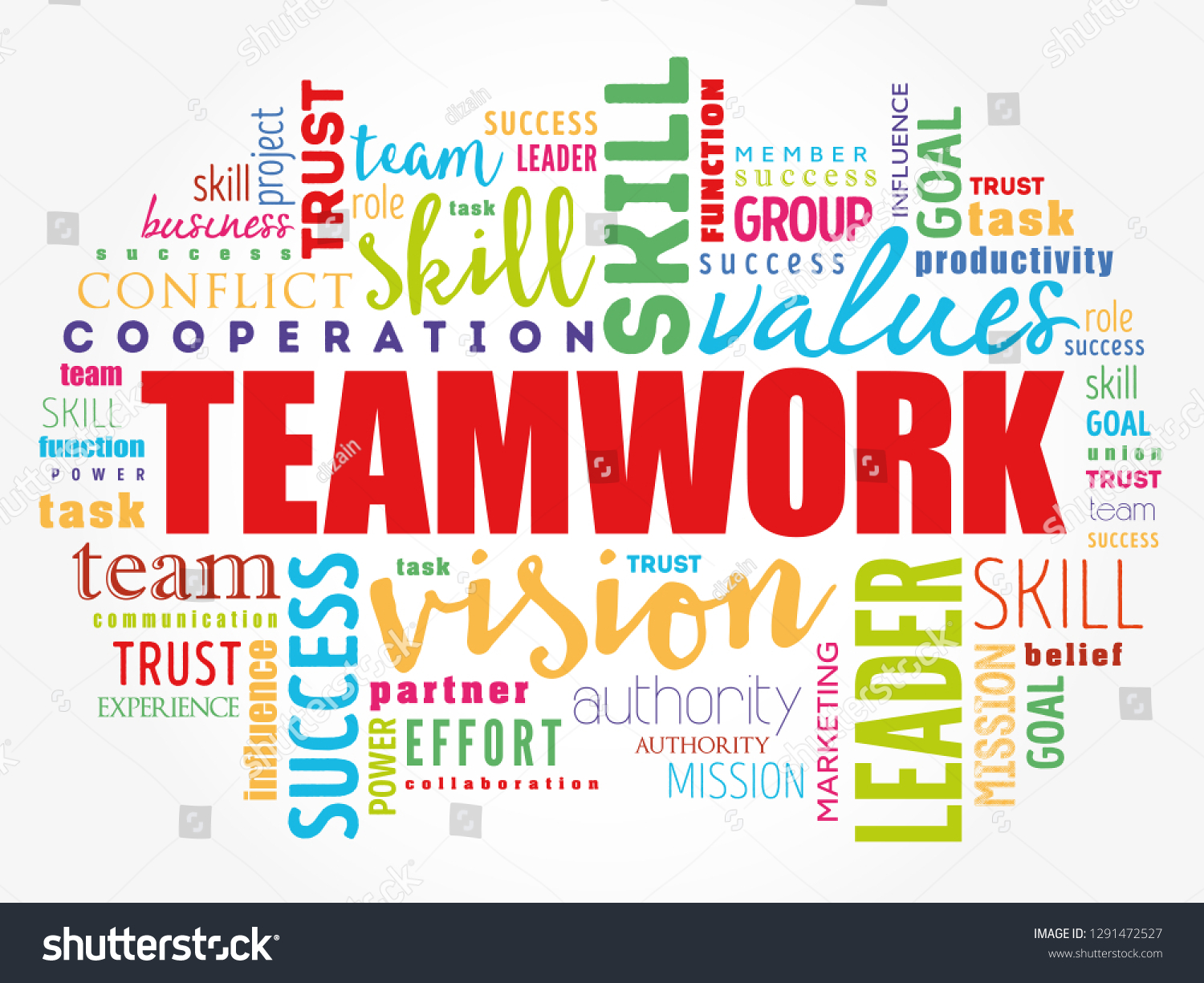 Teamwork Word Cloud Collage Business Concept Stock Vector (Royalty Free ...