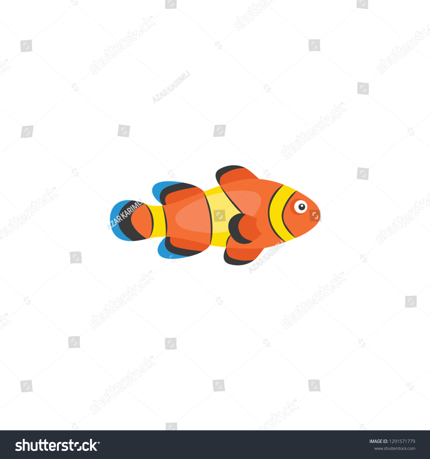 Clownfish Cartoon Vector Stock Vector (Royalty Free) 1291571779 ...