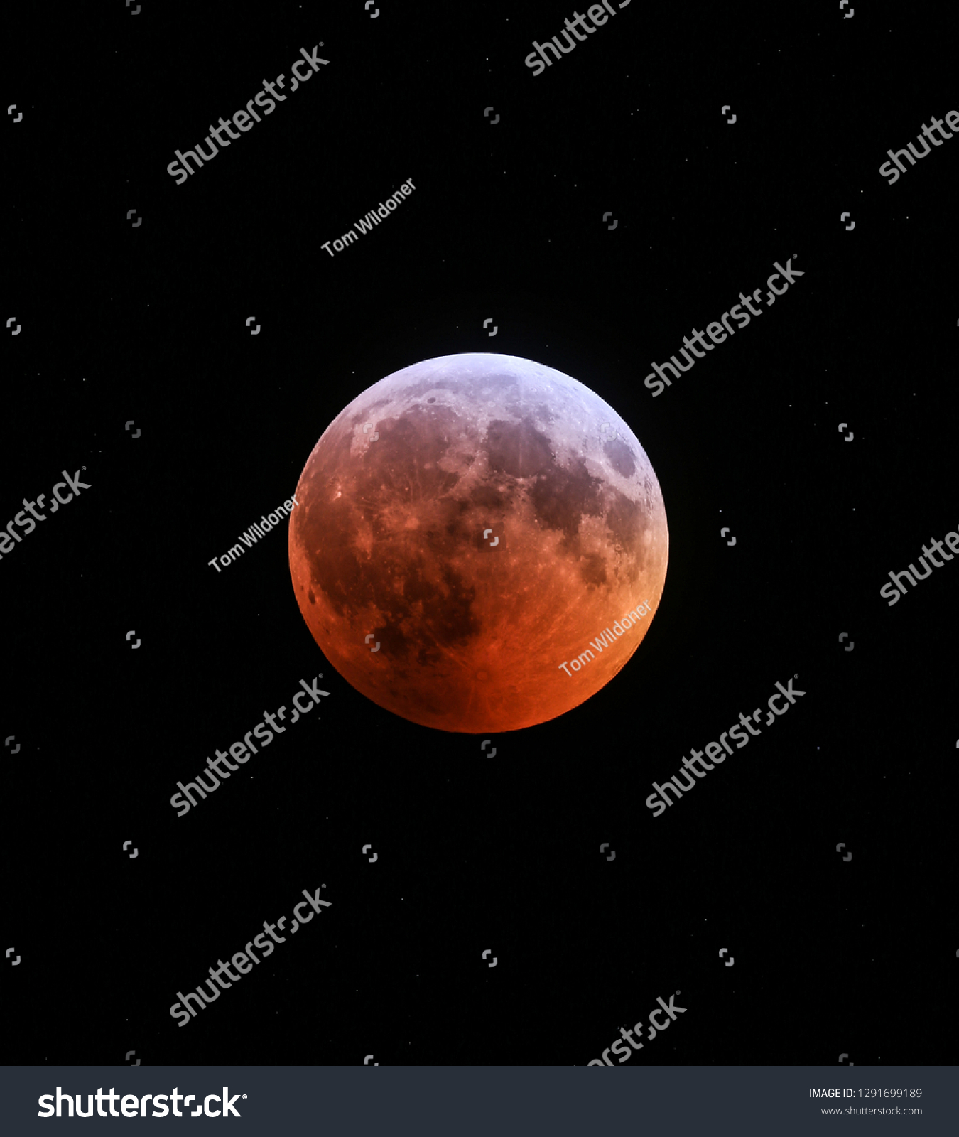 Total Lunar Eclipse Imaged Weatherly Pennsylvania Stock Photo