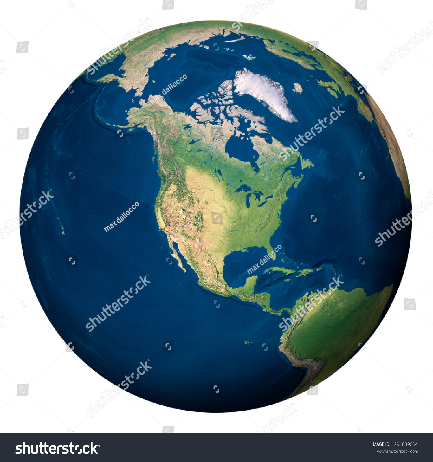 Planet Earth North America Elements This Stock Photo 1291839634 ...