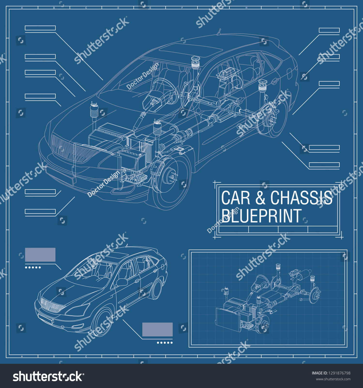 Recreational Vehicle Rv Chassis Blueprint Vector Stock Vector (Royalty ...