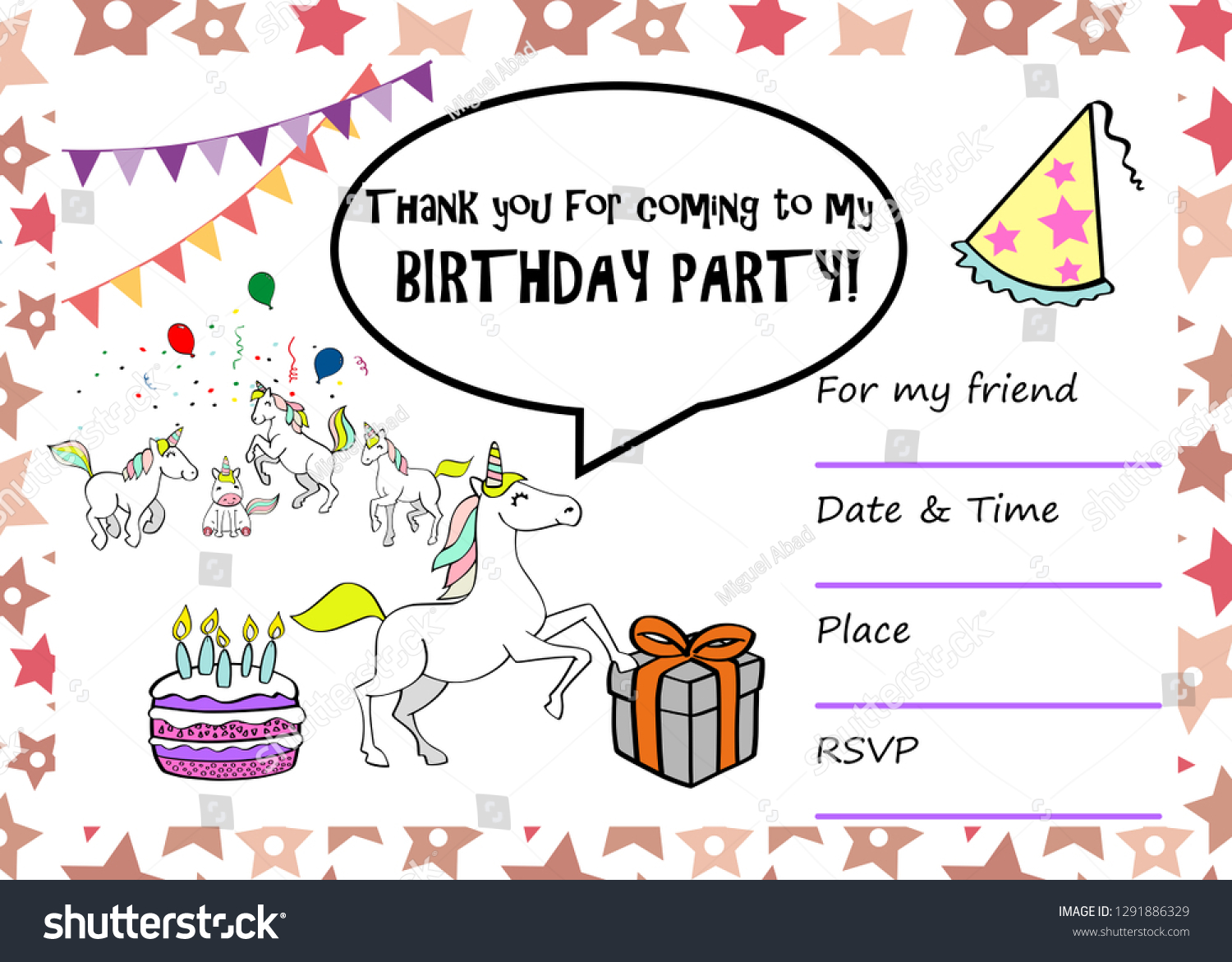 kids-birthday-party-invitation-card-sentence-stock-vektorgrafik-lizenzfrei-1291886329