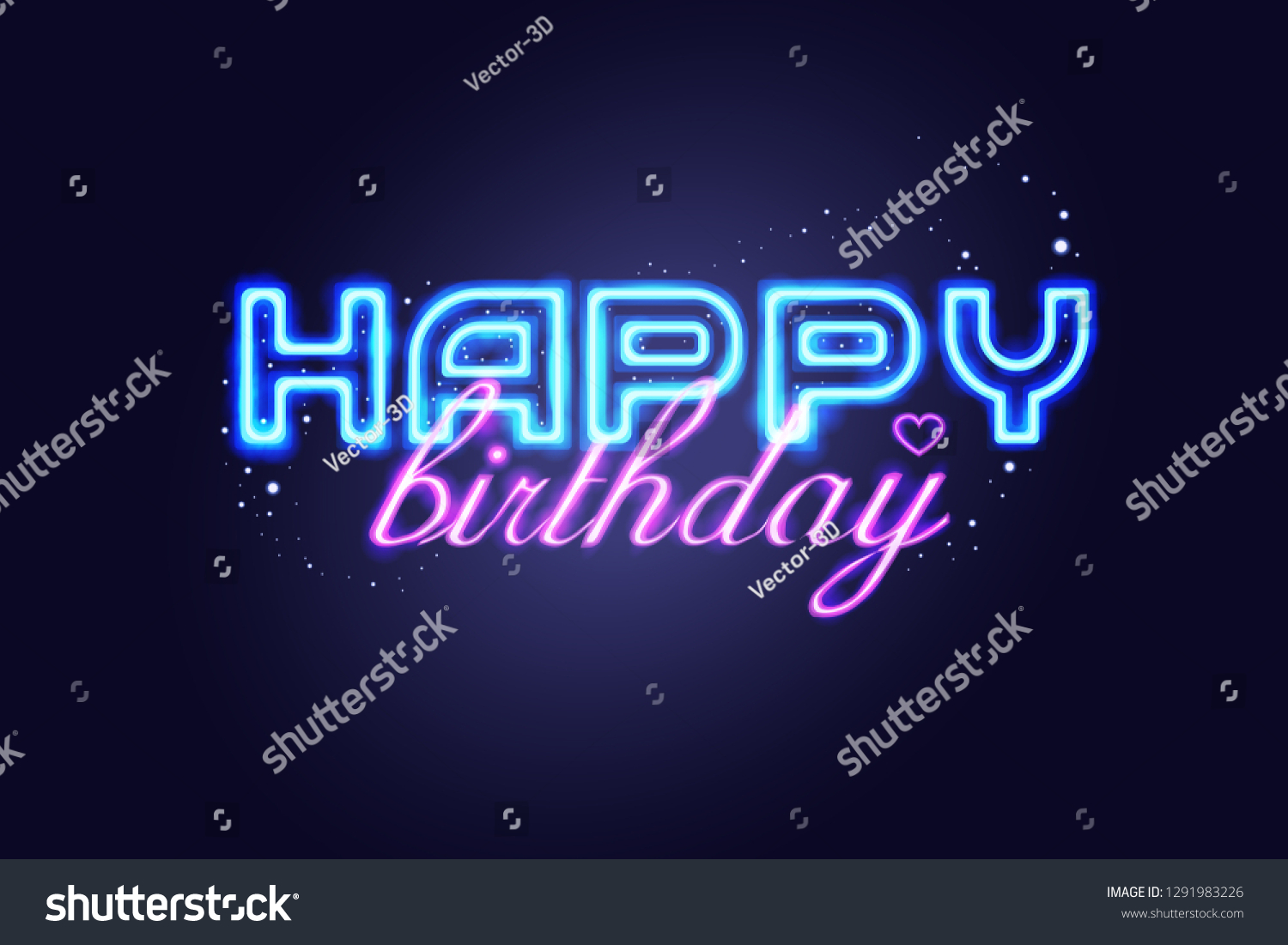 Happy Birthday Neon Text Vector Happy Stock Vector (Royalty Free ...