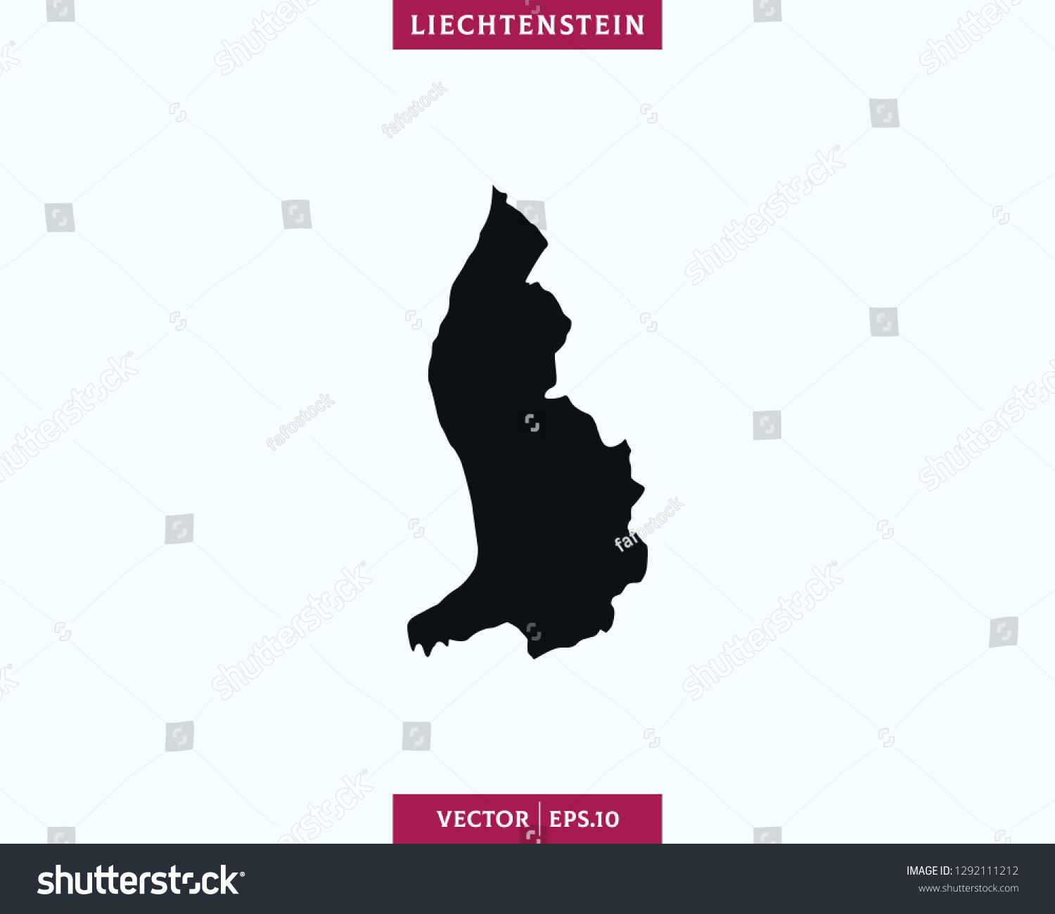 Liechtenstein Map High Detailed Silhouette Map Stock Vector (Royalty ...