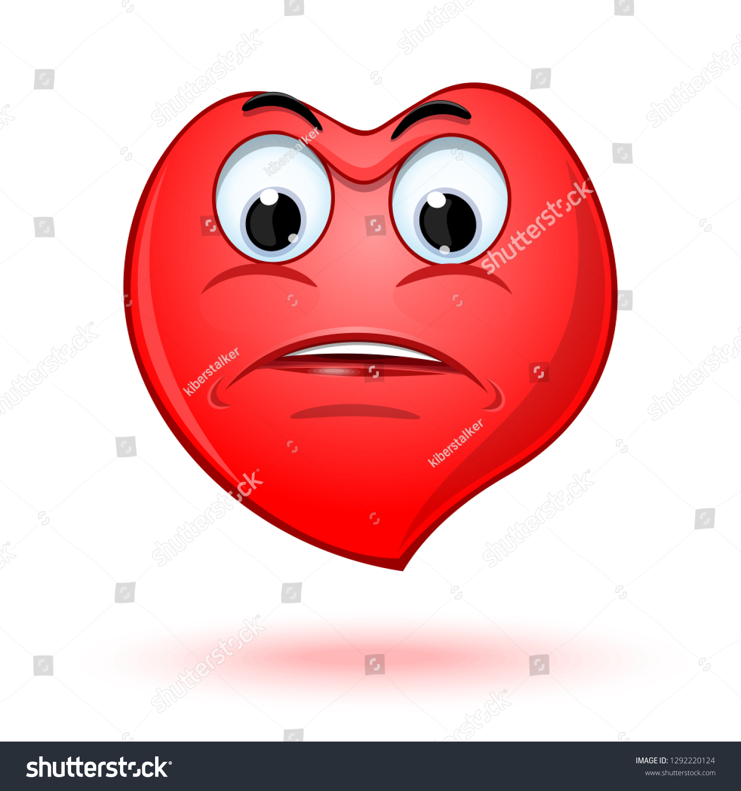 Emoticon Sad Facein Shape Heart Angry Stock Vector (Royalty Free ...