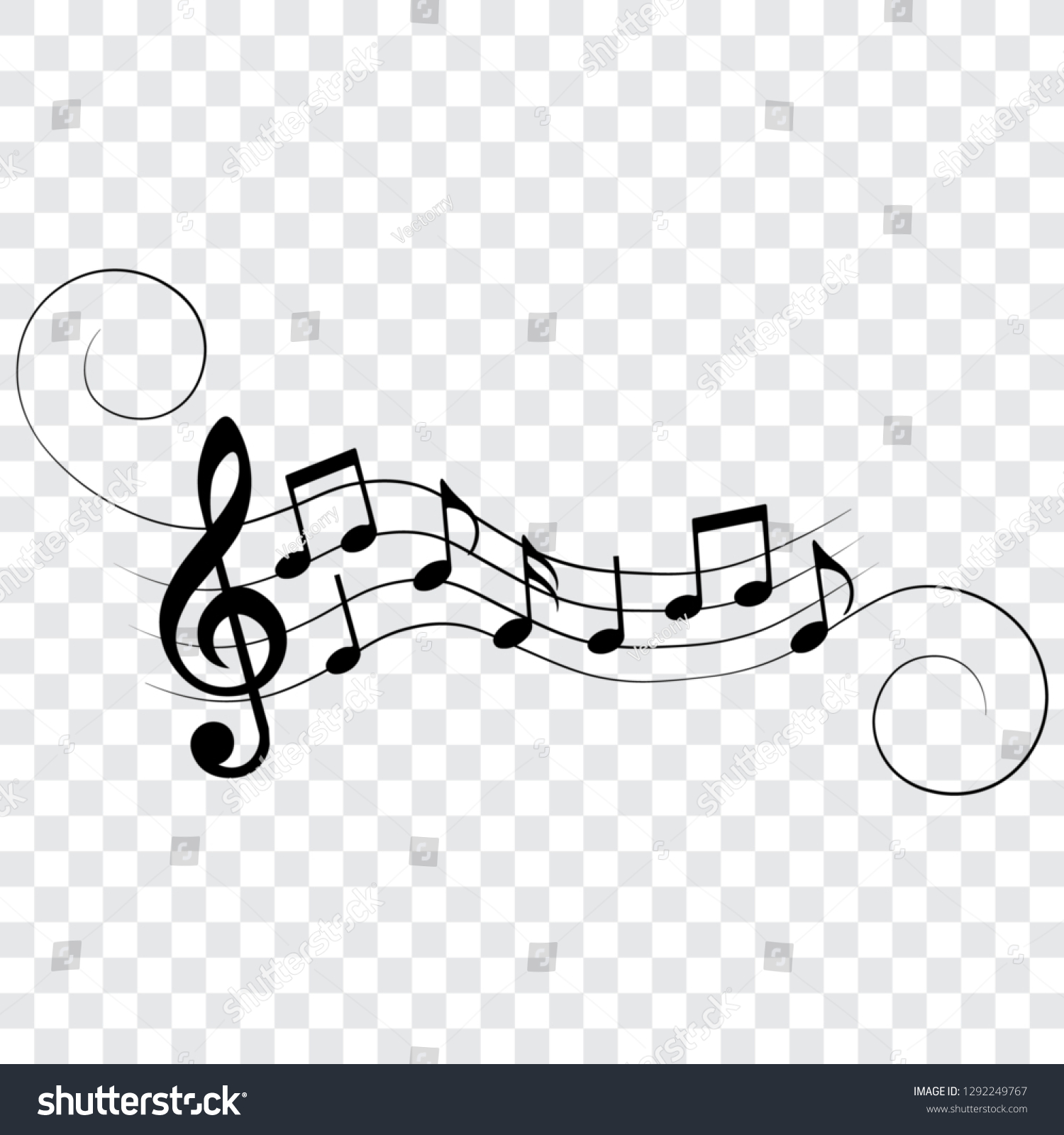 Music Notes Symbols Musical Design Elements Stock Vector (Royalty Free ...