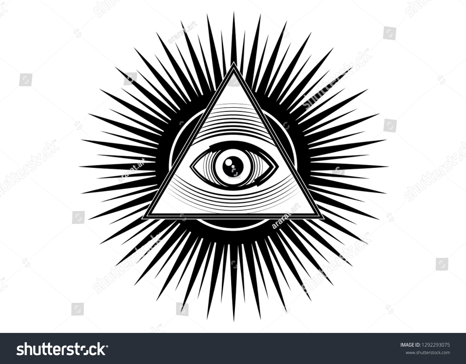 Масонская пирамида с глазом вектор