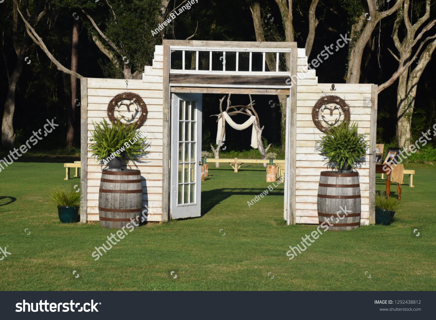 Draped Arch Through Wedding Doors Outdoor Stock Photo 1292438812 |  Shutterstock