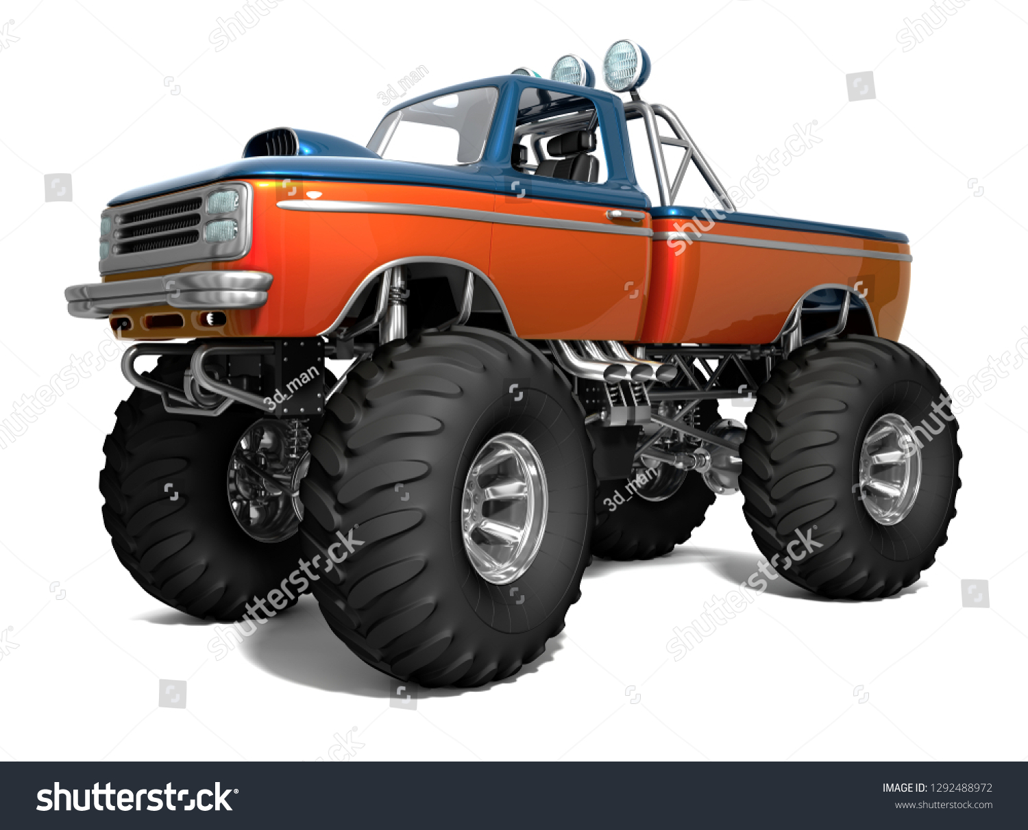 Monster Truck Big Foot 3d Illustration Stock Illustration 1292488972 ...