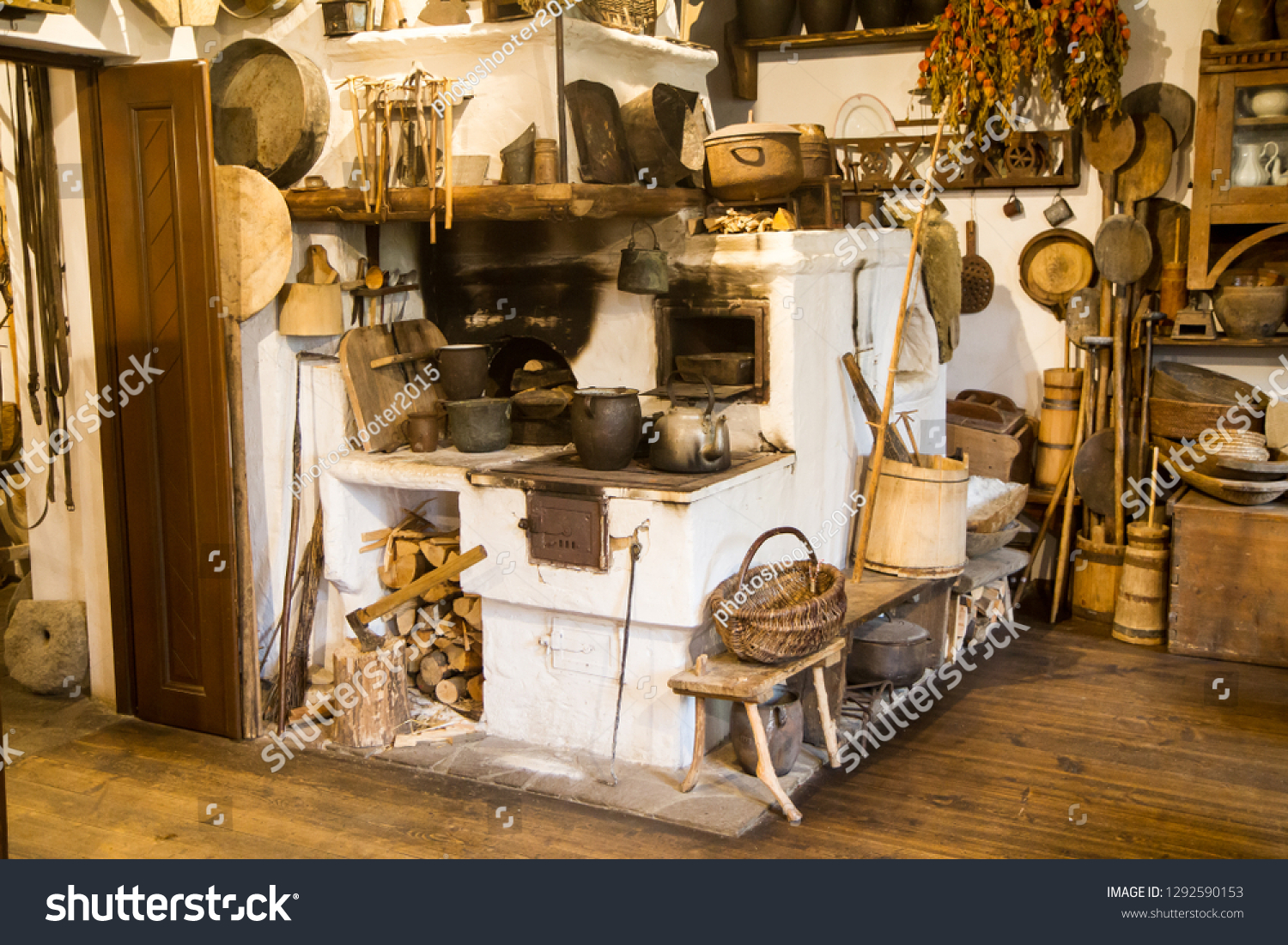 Stock Photo Interior Of A Vintage Kitchen 1292590153 