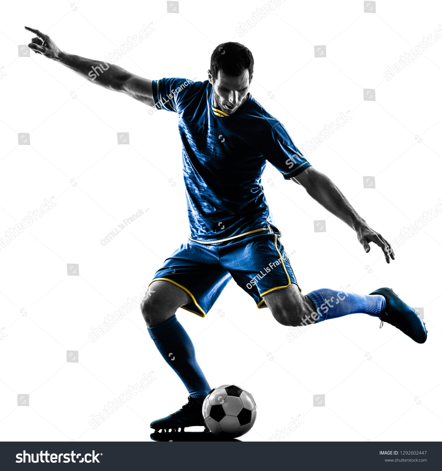 One Caucasian Soccer Player Man Playing Stock Photo 1292602447 ...