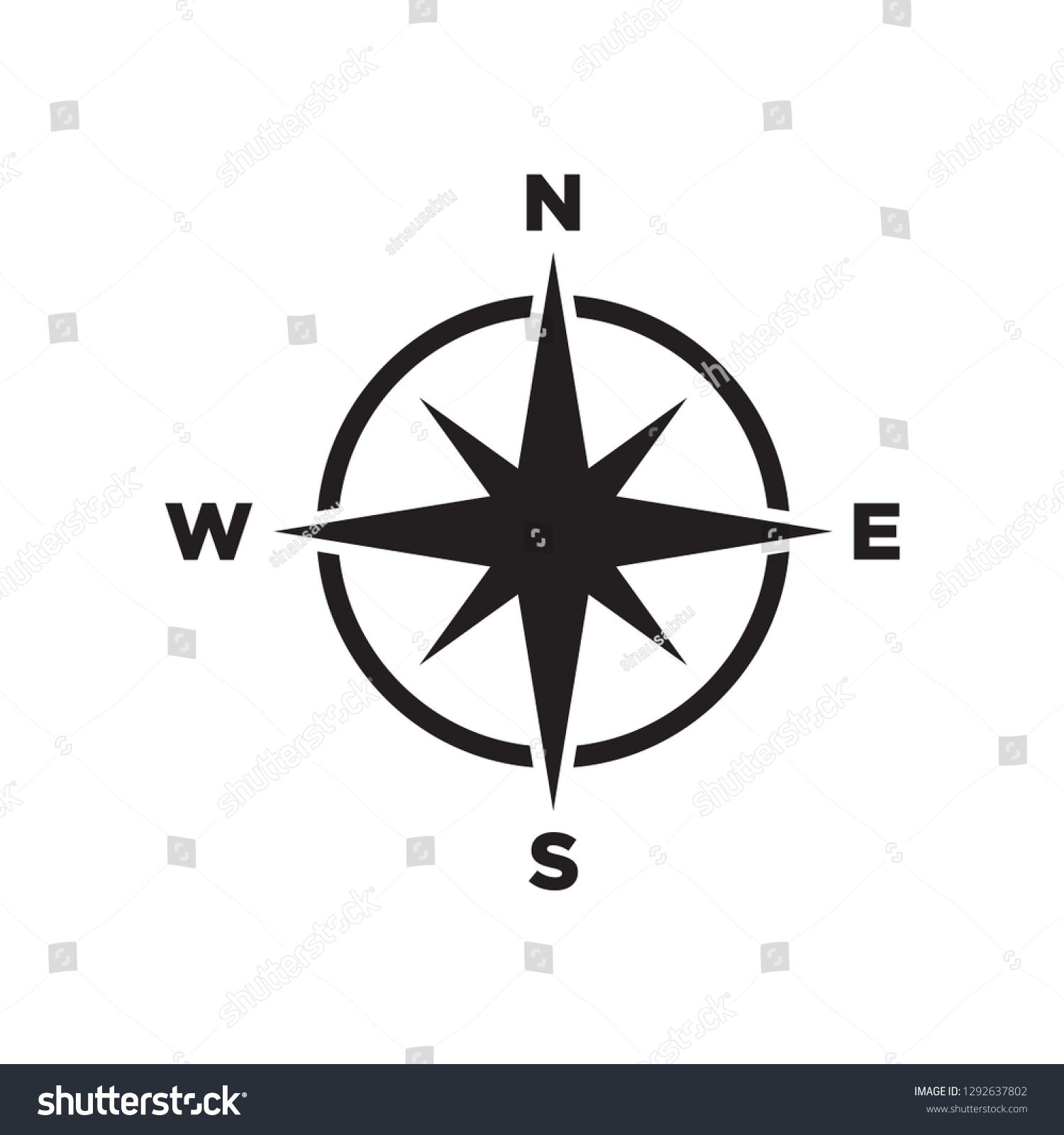 Compass Icon Trendy Flat Style Stock Vector (Royalty Free) 1292637802 ...