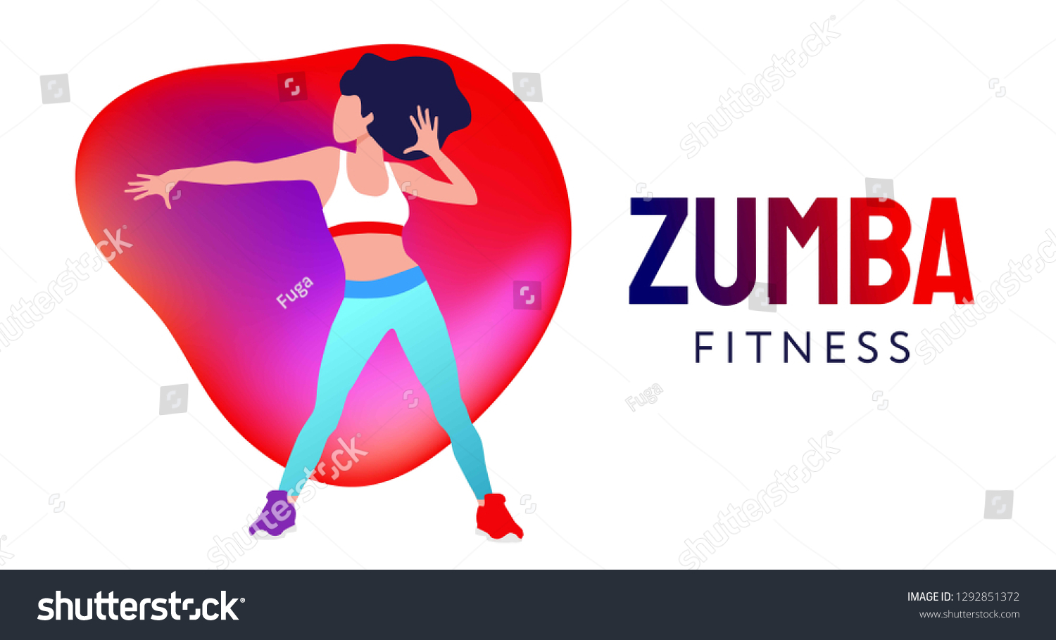 Woman Dancing Zumba Fitness Studio Trendy Stock Vector Royalty Free Shutterstock