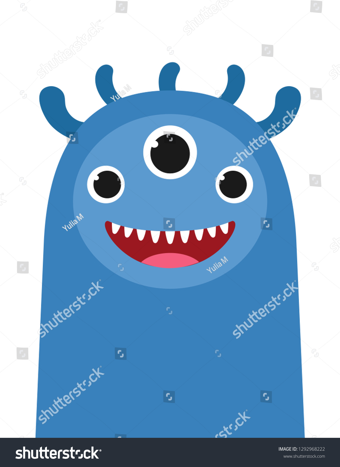 Funny Little Monster Cute Happy Cartoon Stock Vector (Royalty Free ...