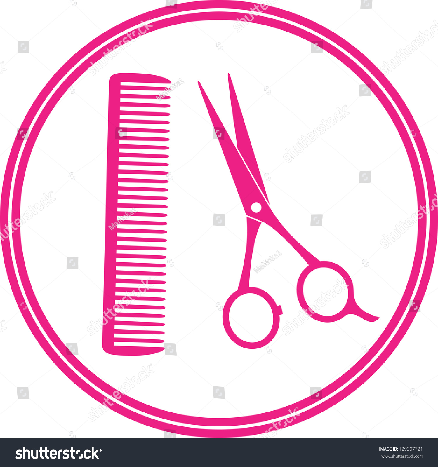 Табличка парикмахерская ножницы и расческа