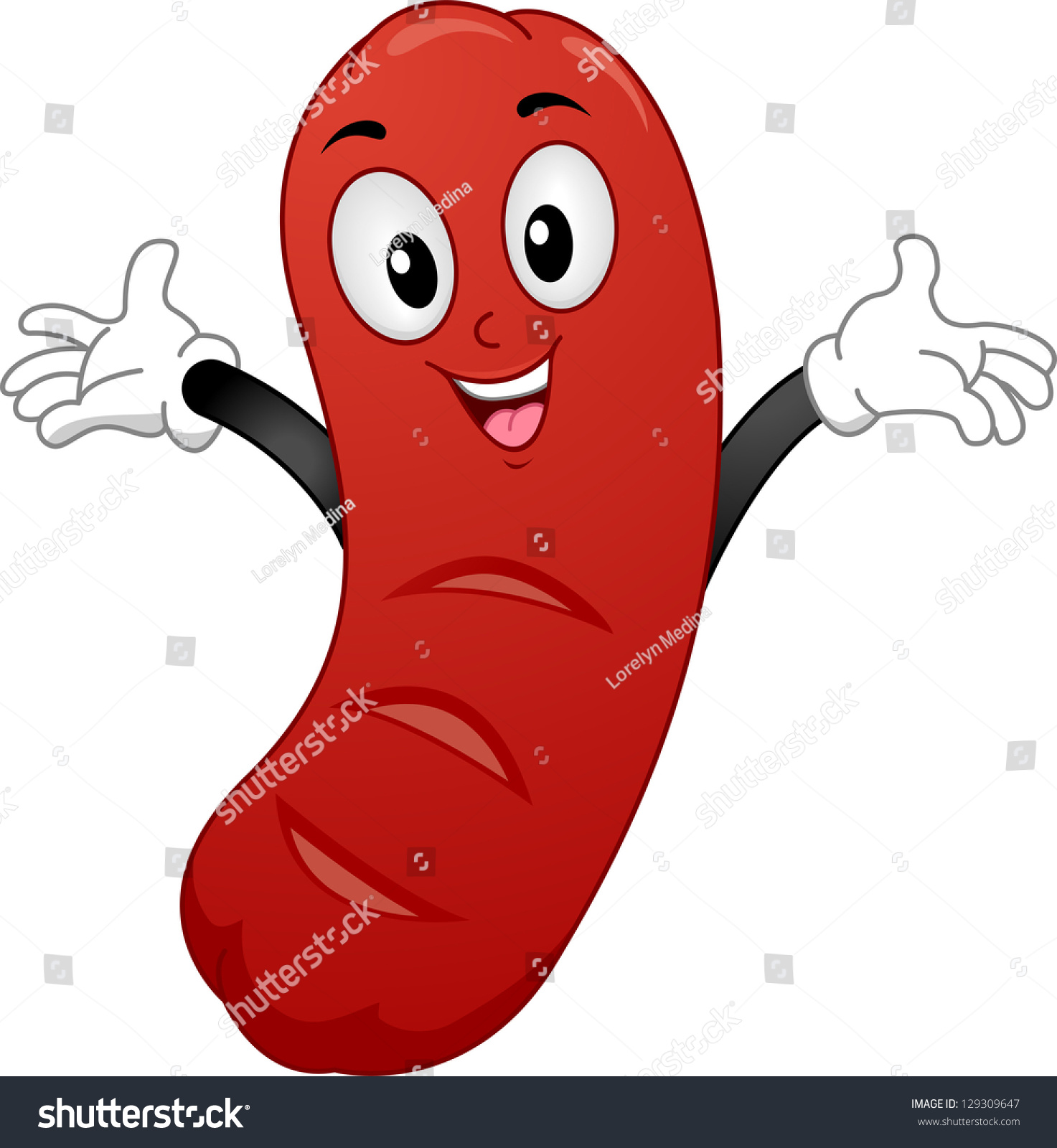 Illustration Smiling Mascot Hotdog Open Arms Stock Vector (Royalty Free ...