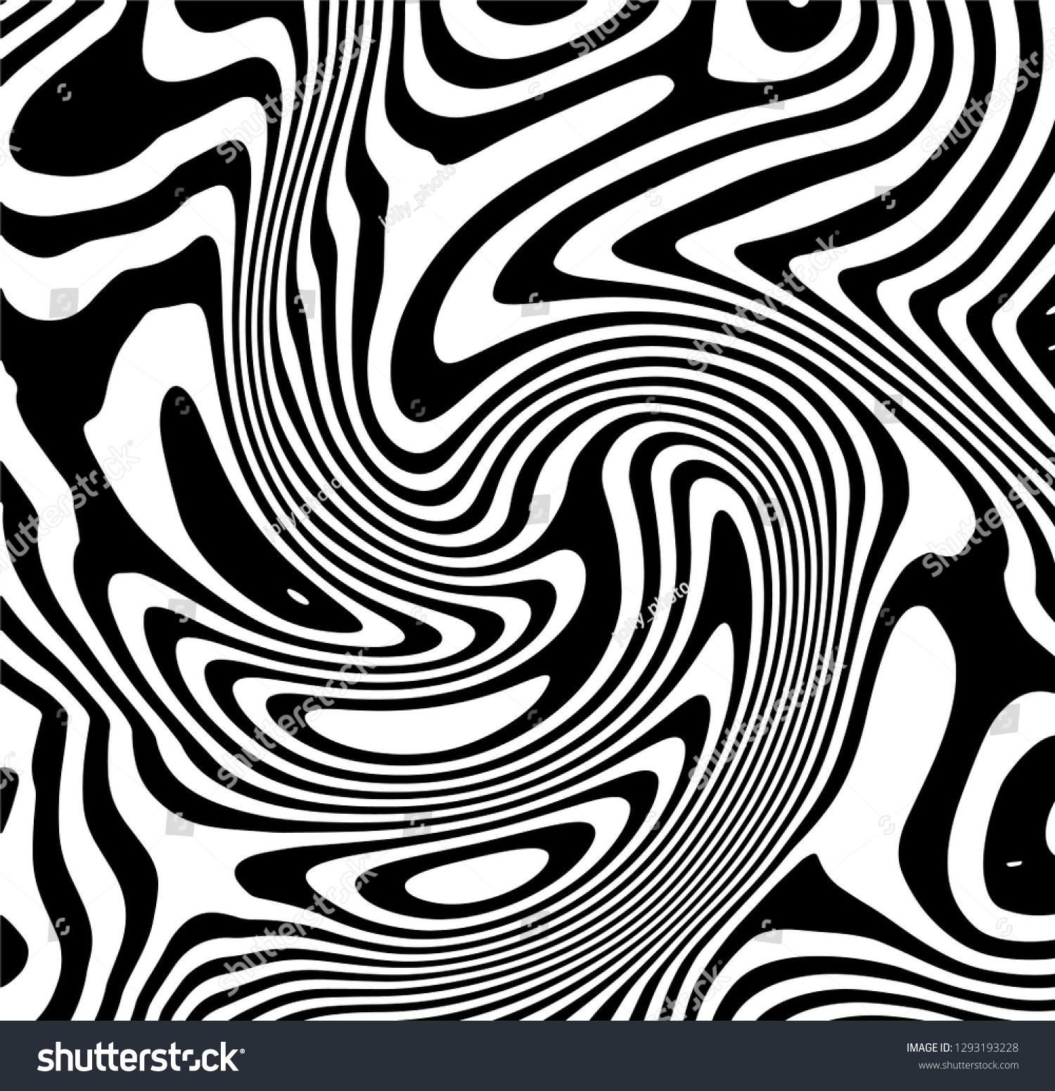 Vector Black White Curved Pattern Stock Vector (Royalty Free ...