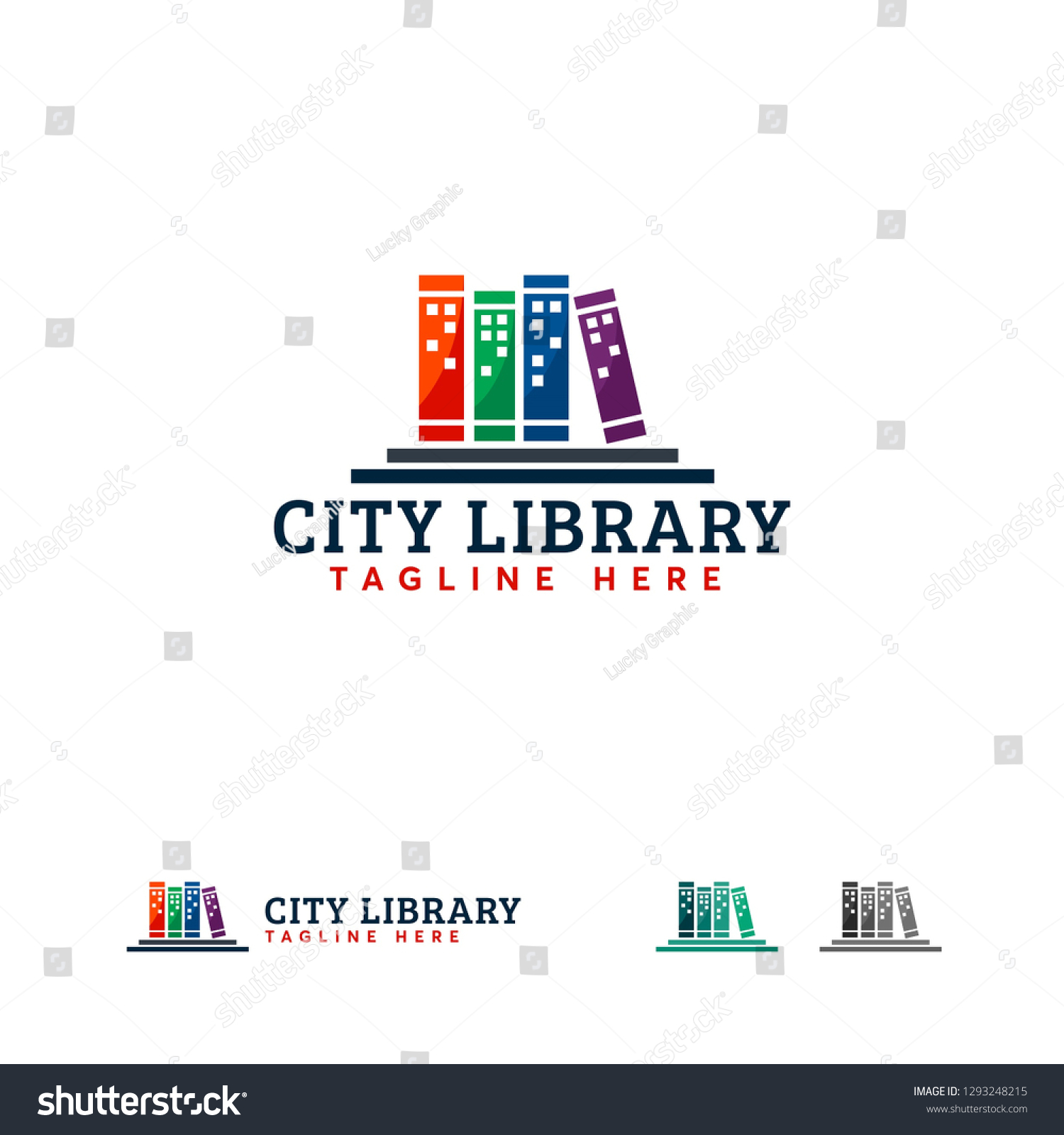 City Library Logo Designs Template City Stock Vector (Royalty Free ...